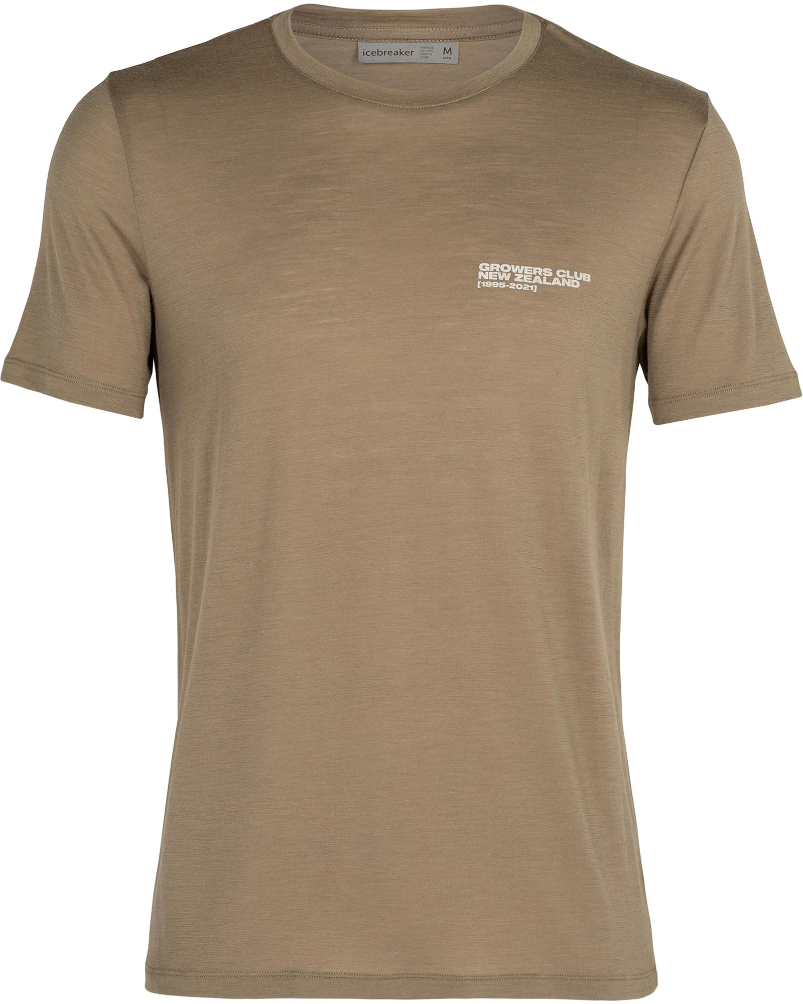 icebreaker Merino Tech Lite Graphic Men’s Crew T Shirt - Growers Club/Flint XL