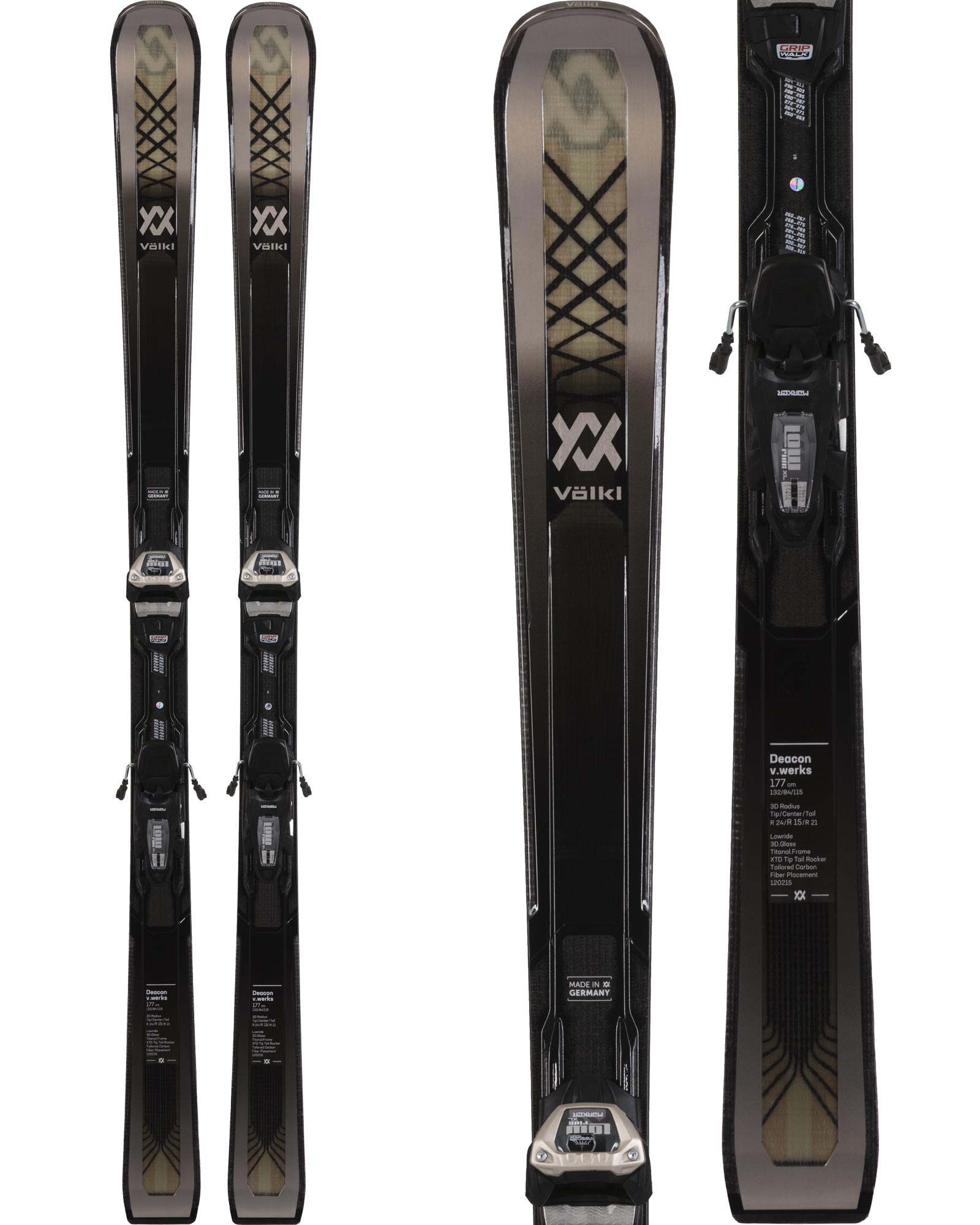 Volkl Deacon V.Werks Skis + Lowride XL 13 FR VWerks GW Bindings 2024 172cm