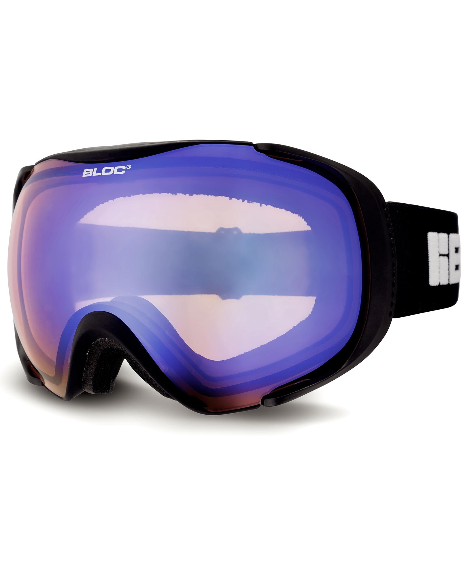 Bloc Mask OTG Matte Black / Brown Blue Mirror Goggles - Matte Black