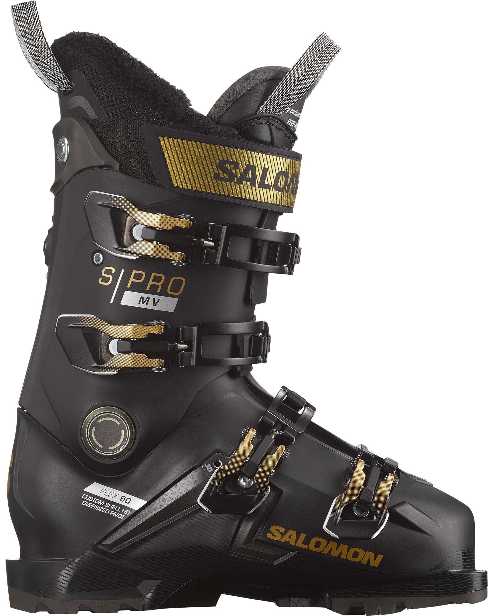 Salomon S/PRO MV 90 W GW Women’s Ski Boots 2024 - black/gold metallic/beluga MP 25.5