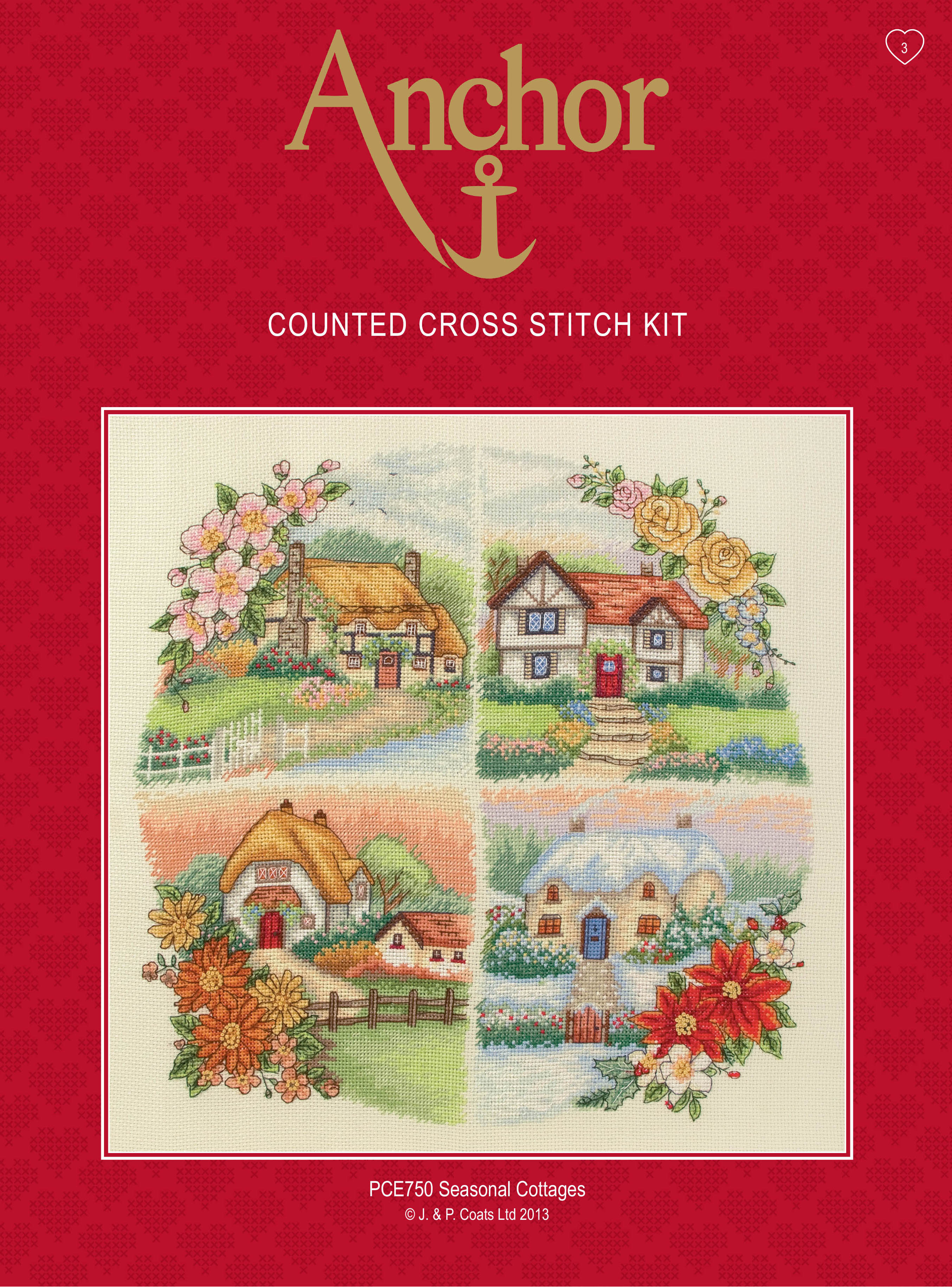 Counted Cross Stitch Kit Seasonal Cottages Anchor Groves And Banks