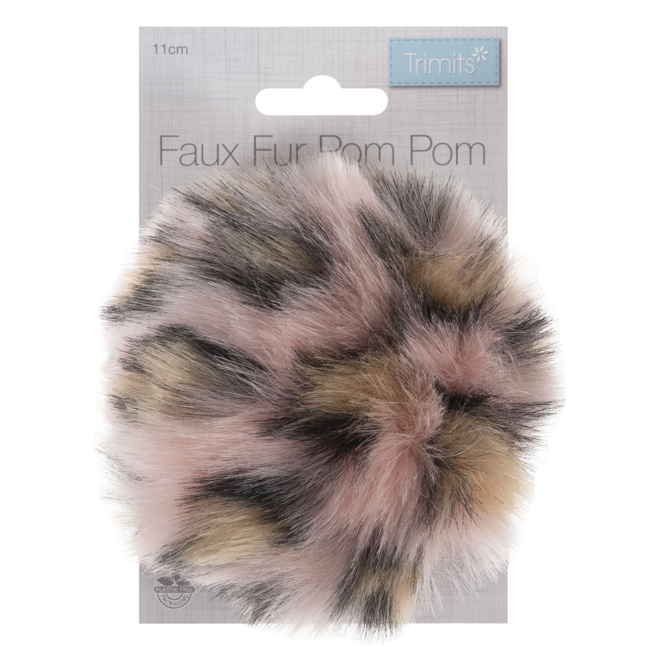 Pom Pom Faux Fur Cm Leopard Pink Trimits Groves And Banks