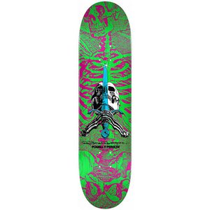 Powell Peralta Skull & Sword Shape 247 Pink/Green 8.0" Skateboard Deck