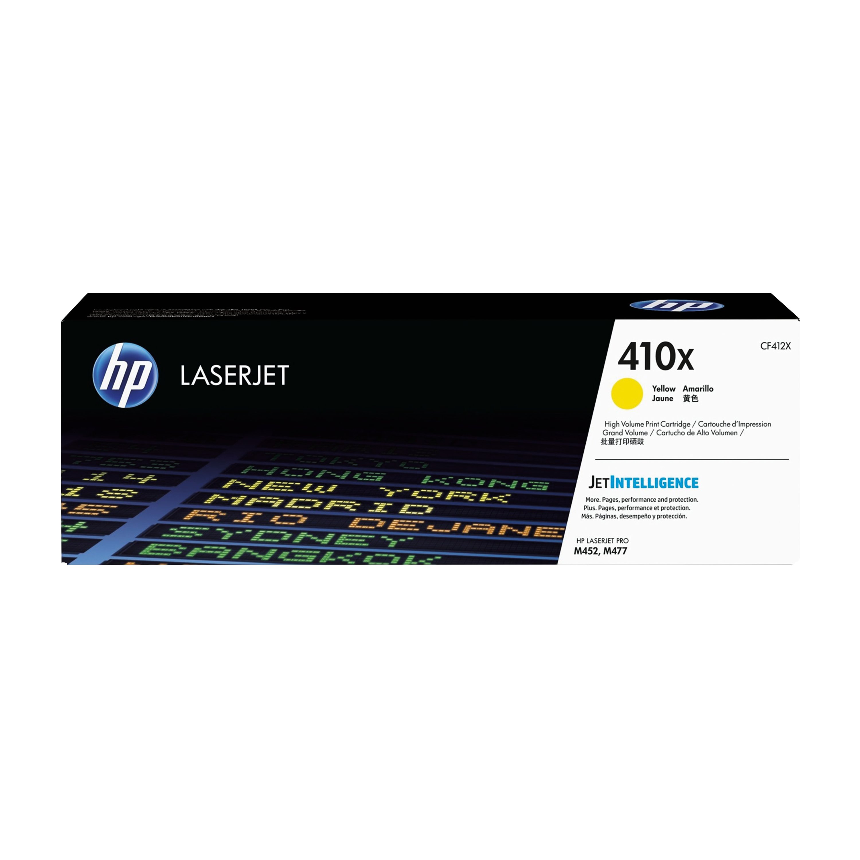 Image of HP 410X Original LaserJet Toner Cartridge High Yield Yellow CF412X