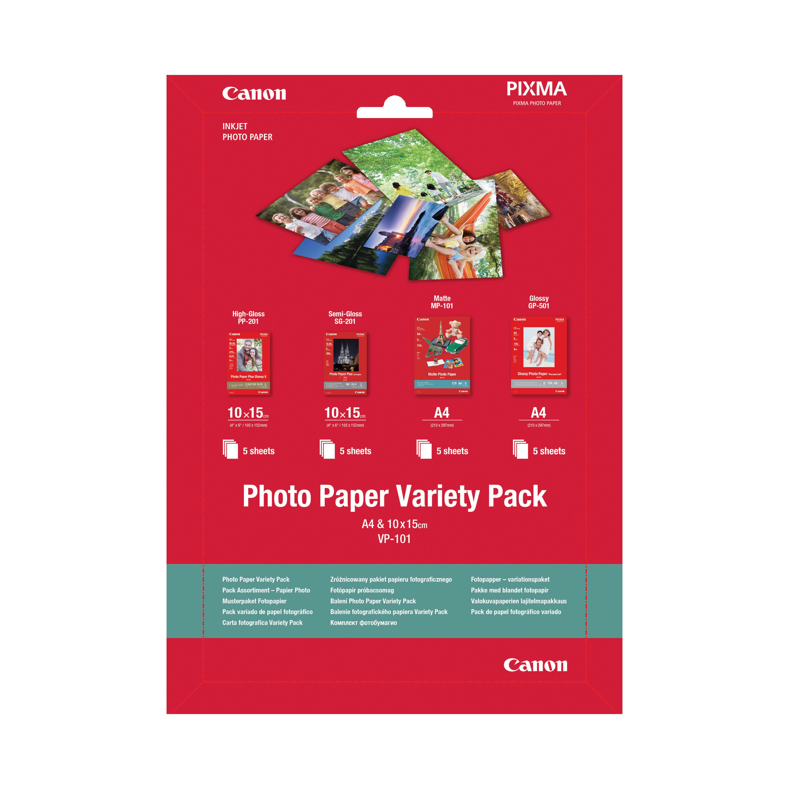 Image of Canon Photo Paper Variety Pack and 10x15cm (Pack of 20) 0775B079