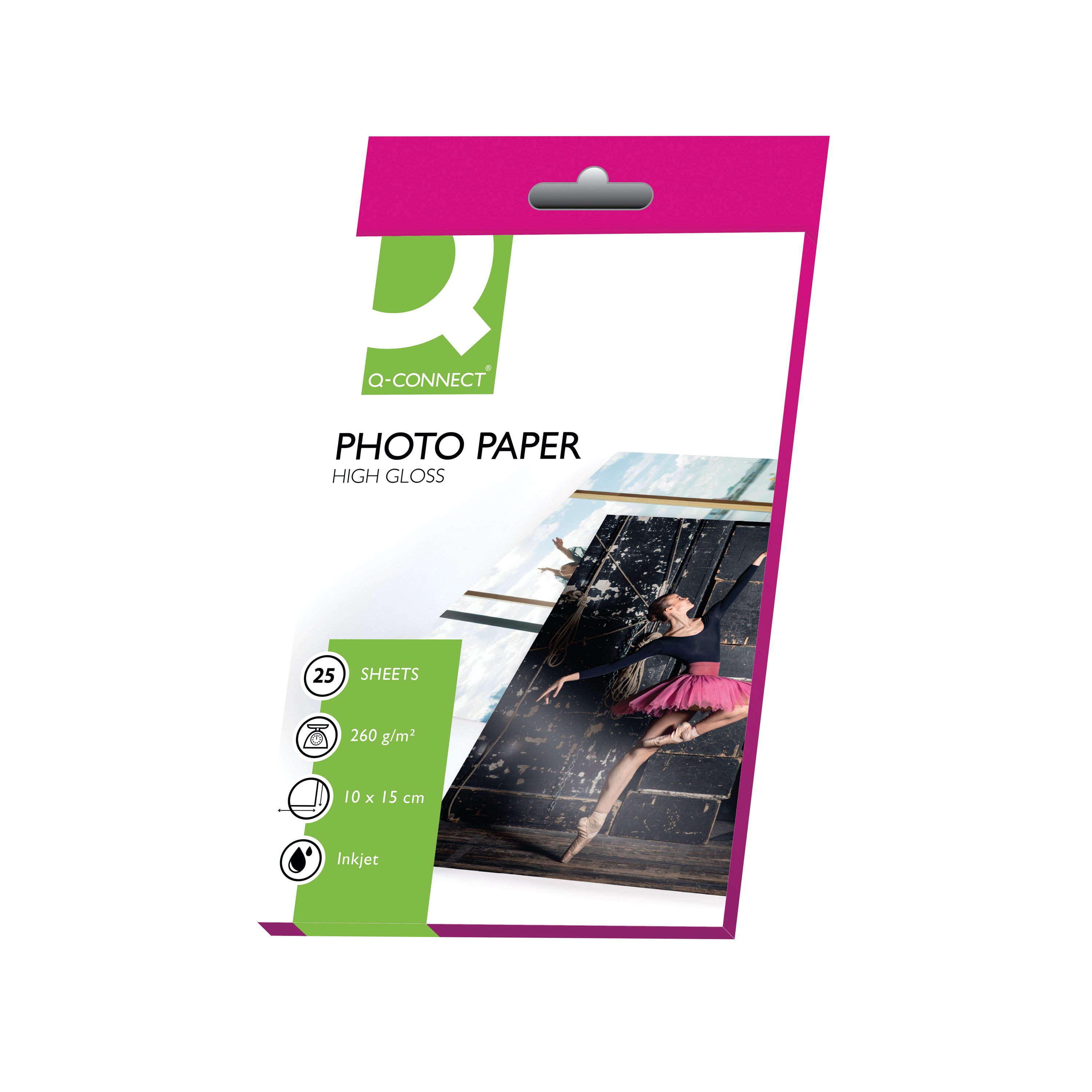 Image of Q-Connect White 10x15cm Glossy Photo Paper 260gsm (Pack of 25) KF01906