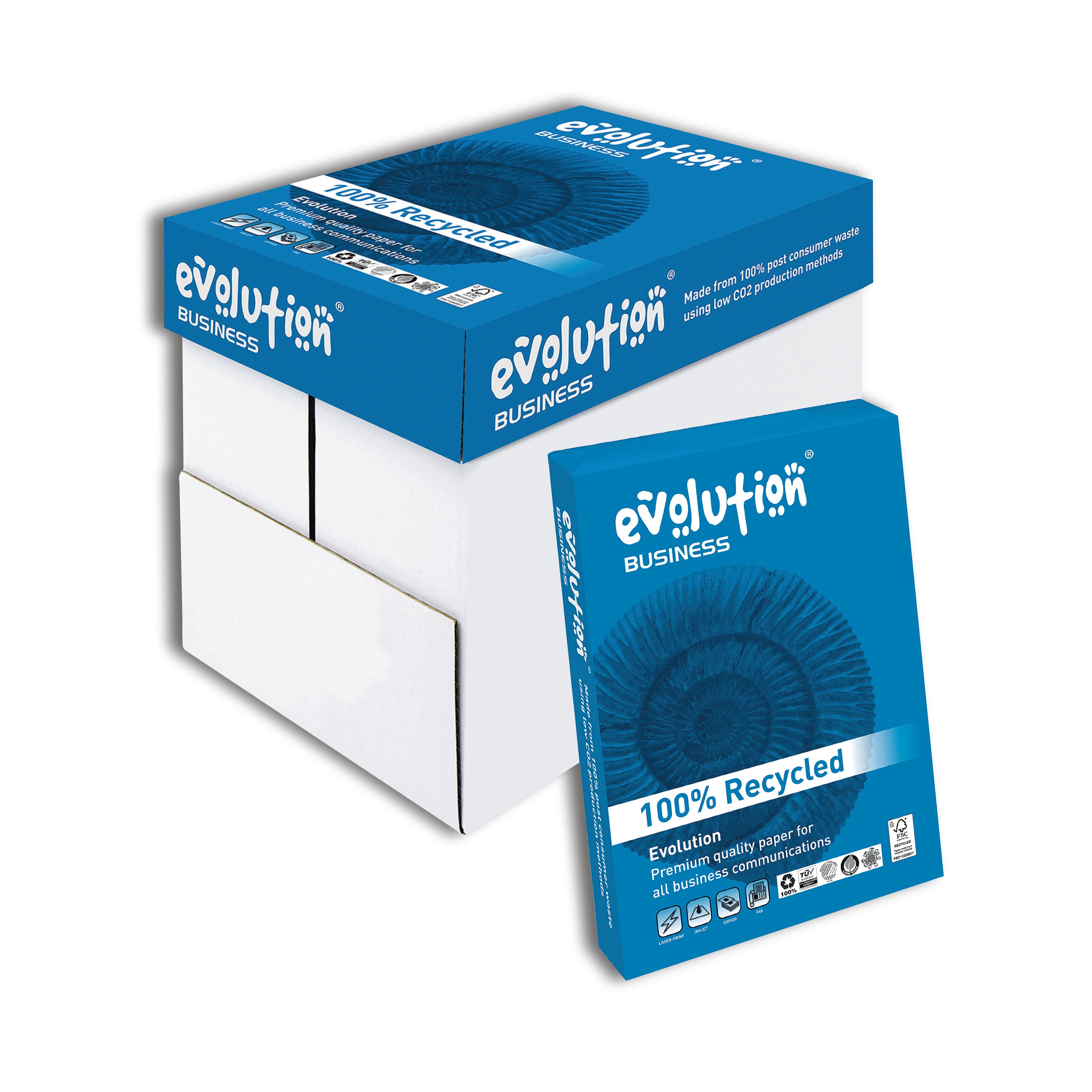 Image of Evolution Business A4 Recycled Paper 80gsm White (Pack of 2500) EVBU2180