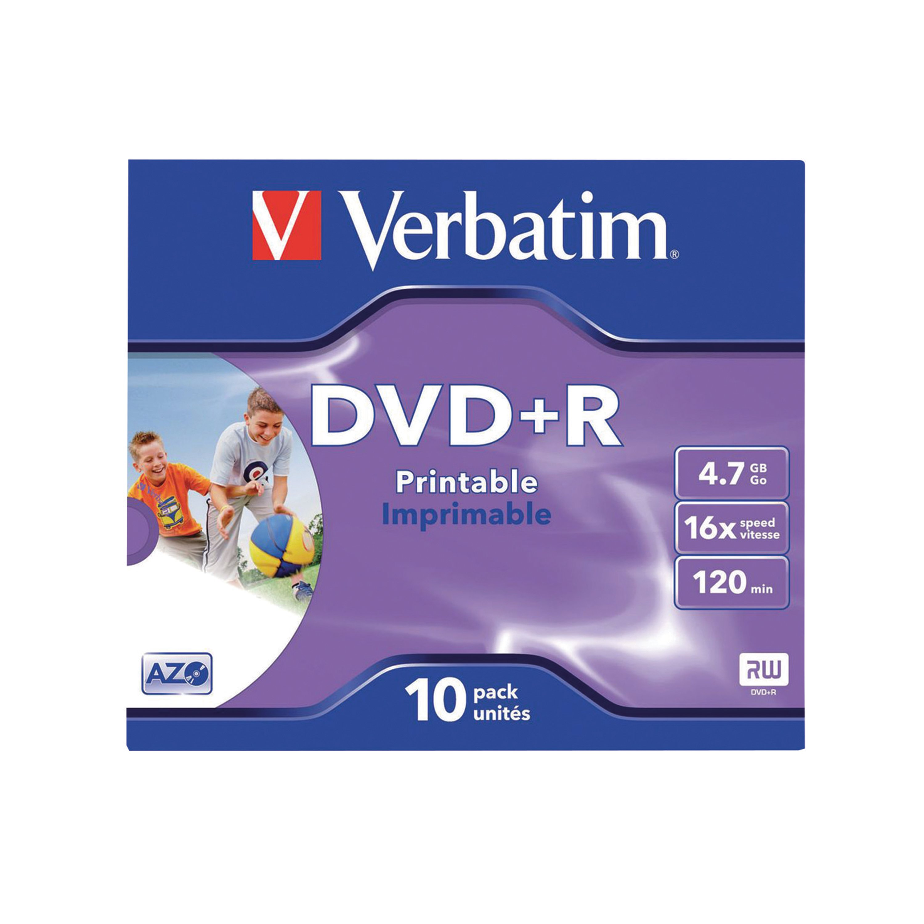 Verbatim DVD+R Inkjet Printable 16x 4.7GB Pack of 10 43508