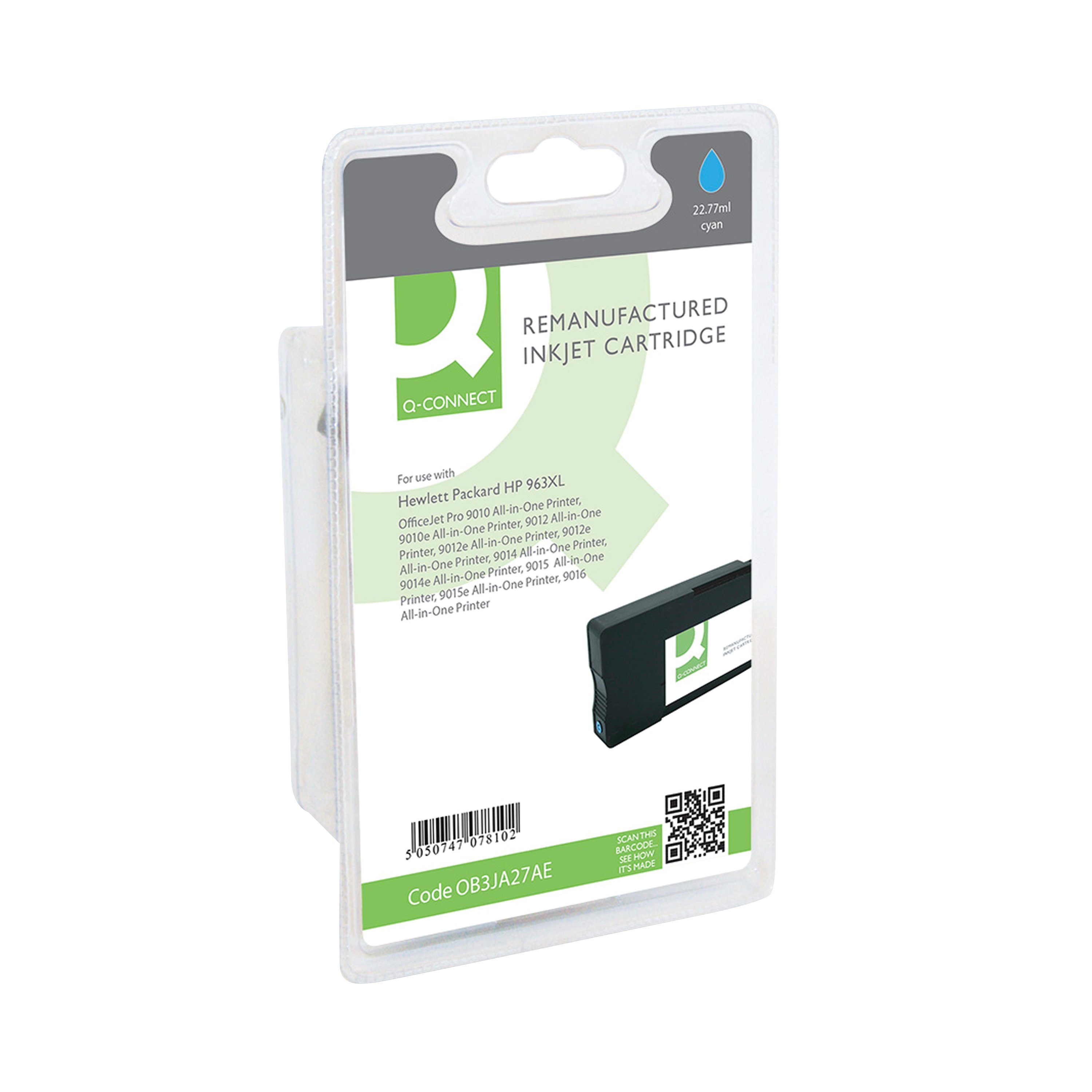 Image of Q-Connect Remanufactured Inkjet Cartridge High Yield Cyan For HP 3JA27AE RM-QC-6816-00