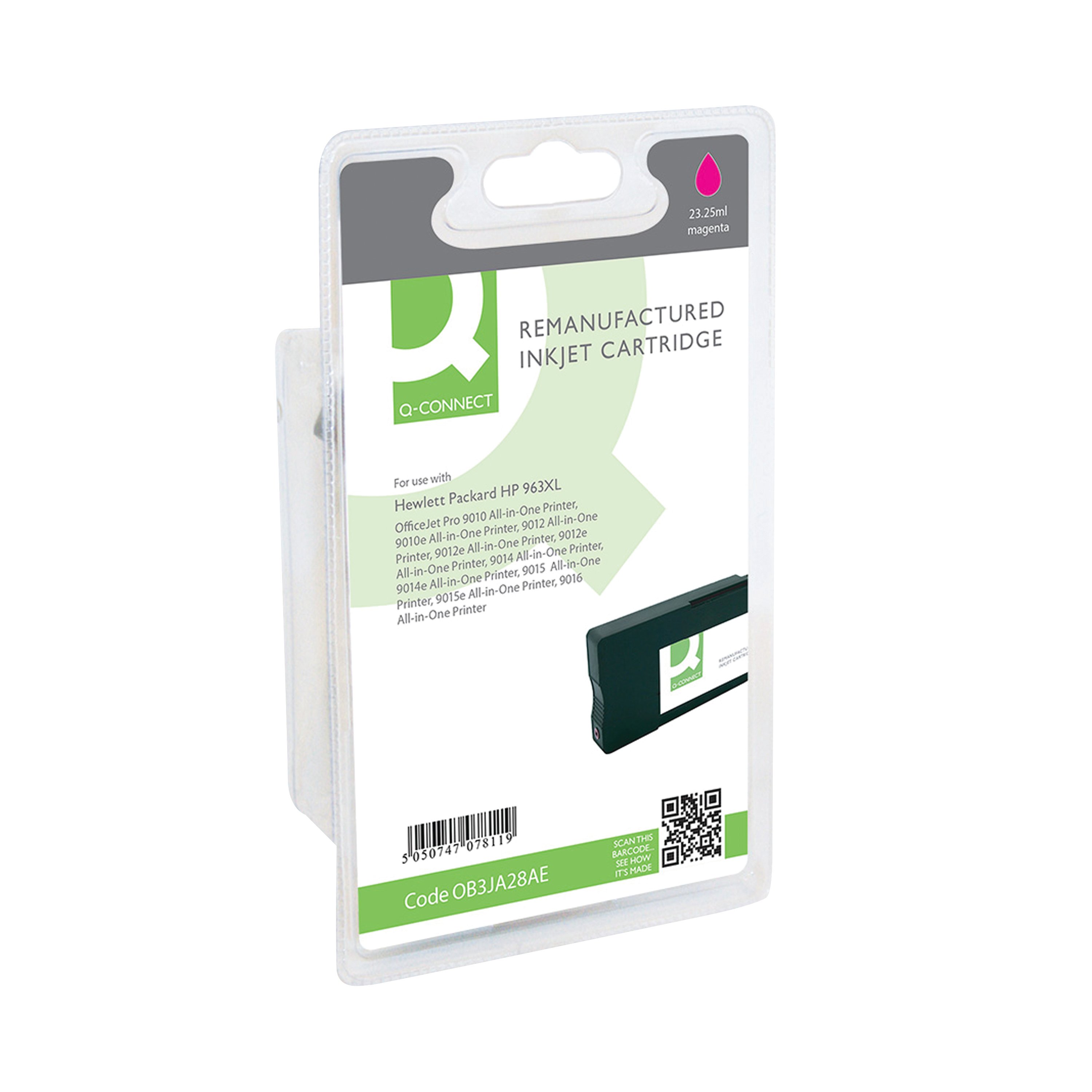 Image of Q-Connect Remanufactured Inkjet Cartridge High Yield Magenta For HP 3JA28AE RM-QC-6817-00