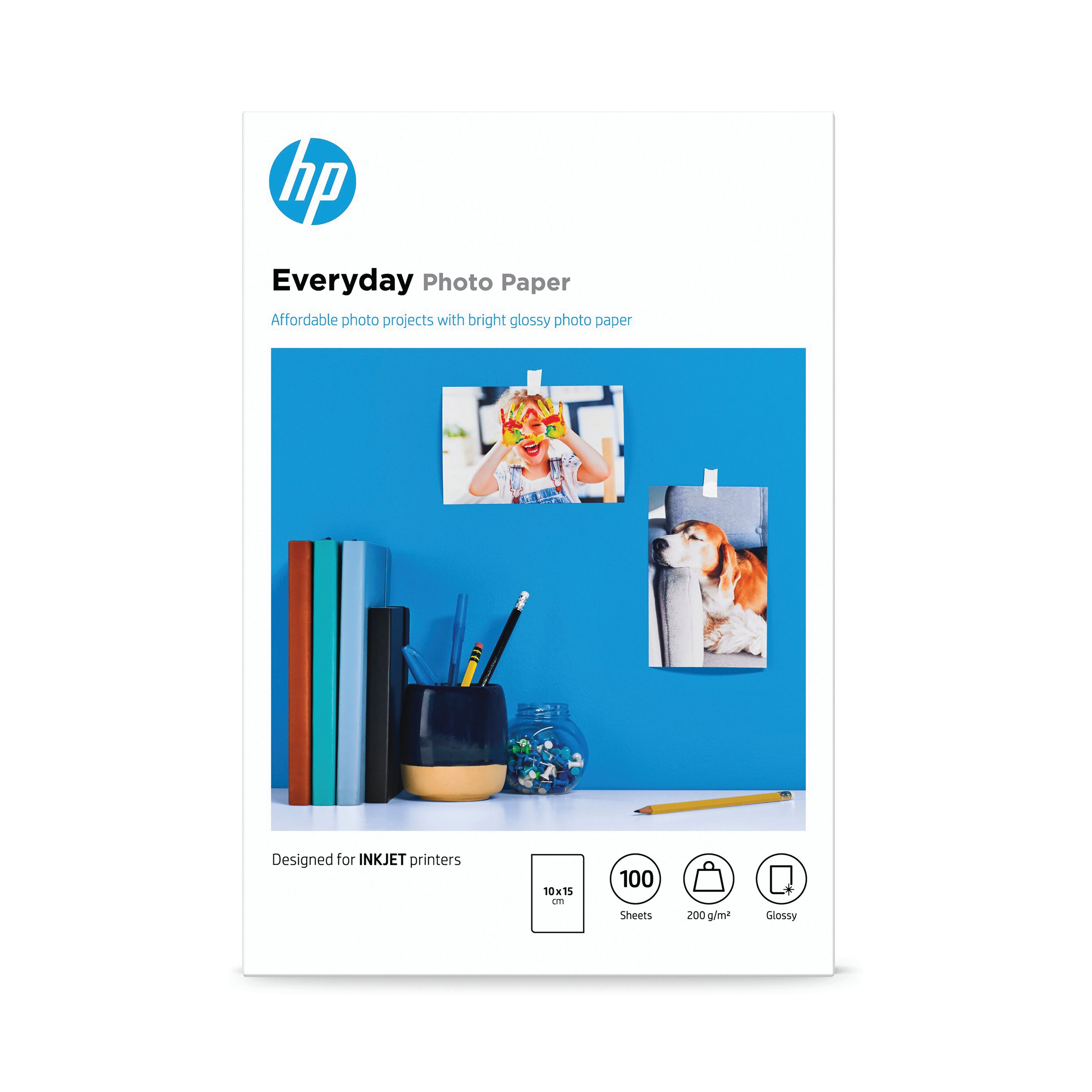 Image of HP White 10x15cm Everyday Glossy Photo Paper (Pack of 100) CR757A