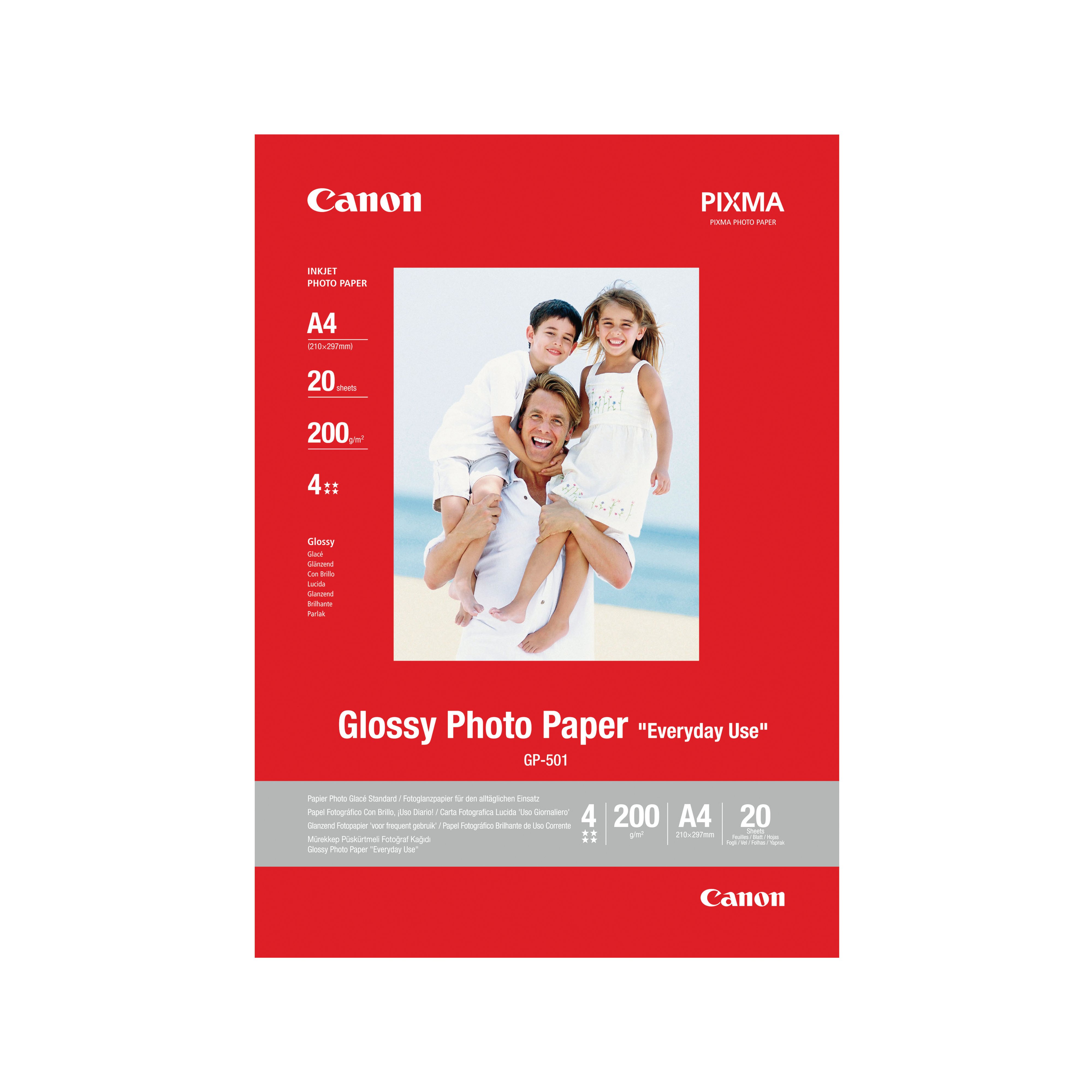 Image of Canon A4 Glossy Photo Paper 200gsm (Pack of 20) 0775B082