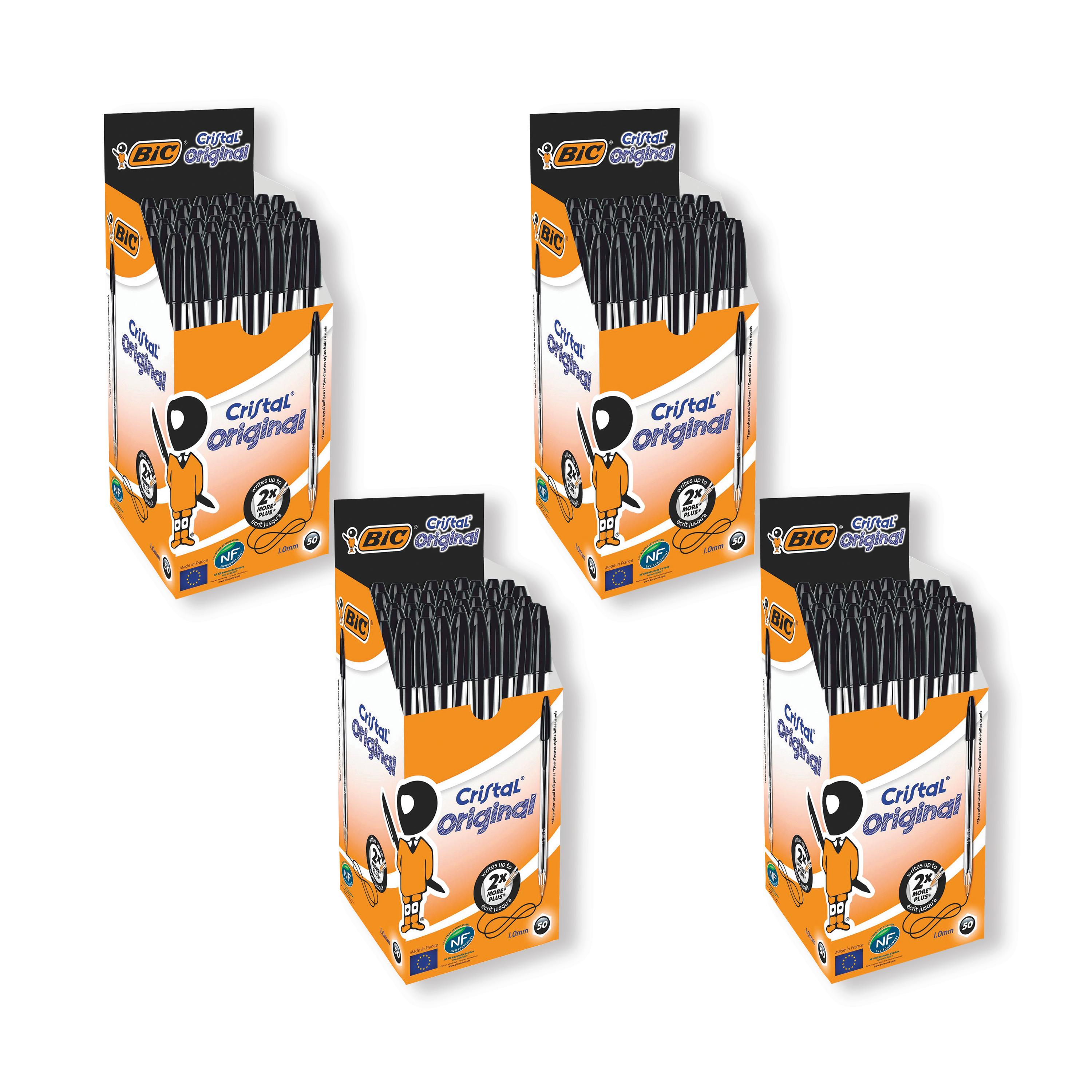 Bic Cristal Ballpoint Pen Medium Black Pack of 50 4 For 3