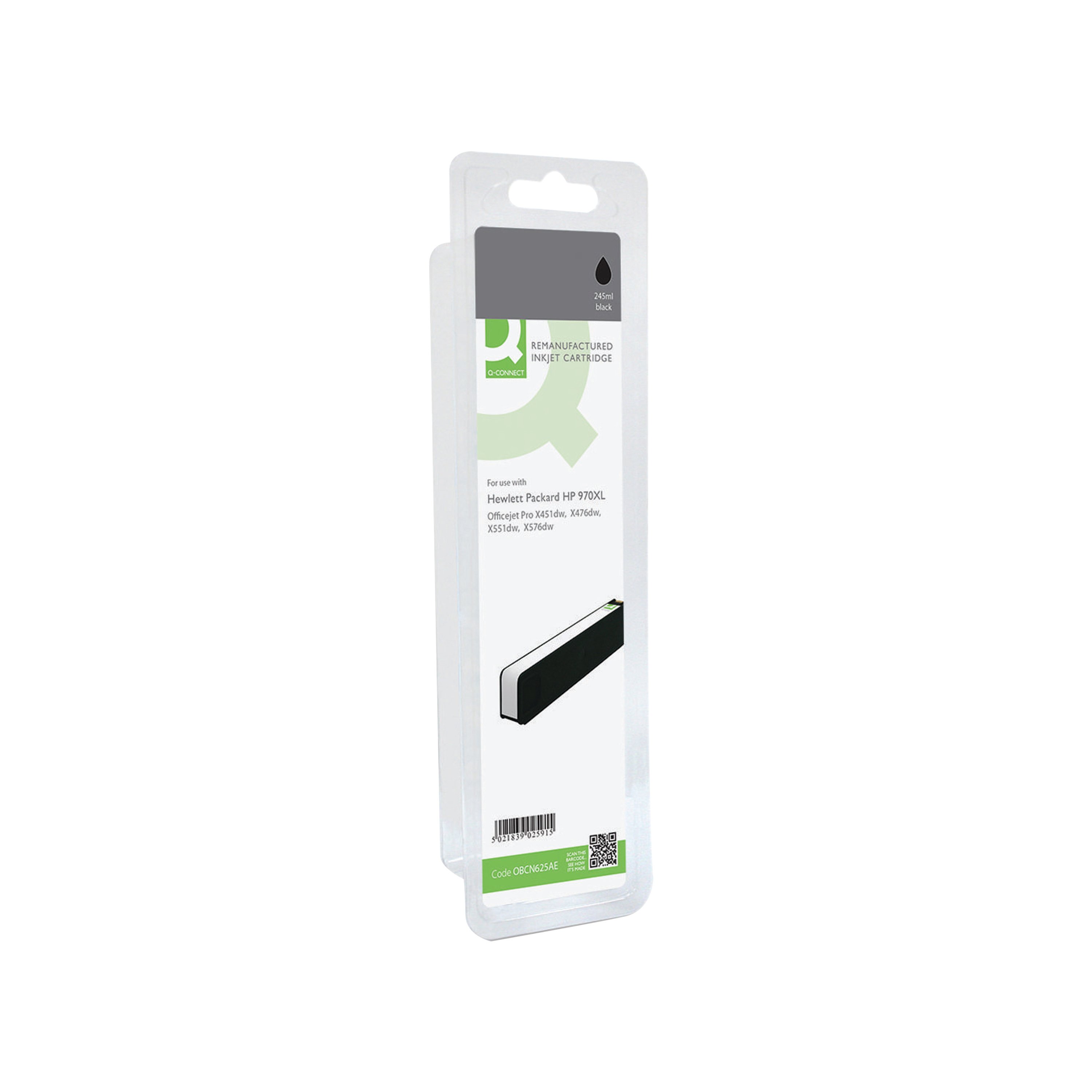 Image of Q-Connect Remanufactured Inkjet Cartridge Black For HP CN625AE CN625AE-COMP