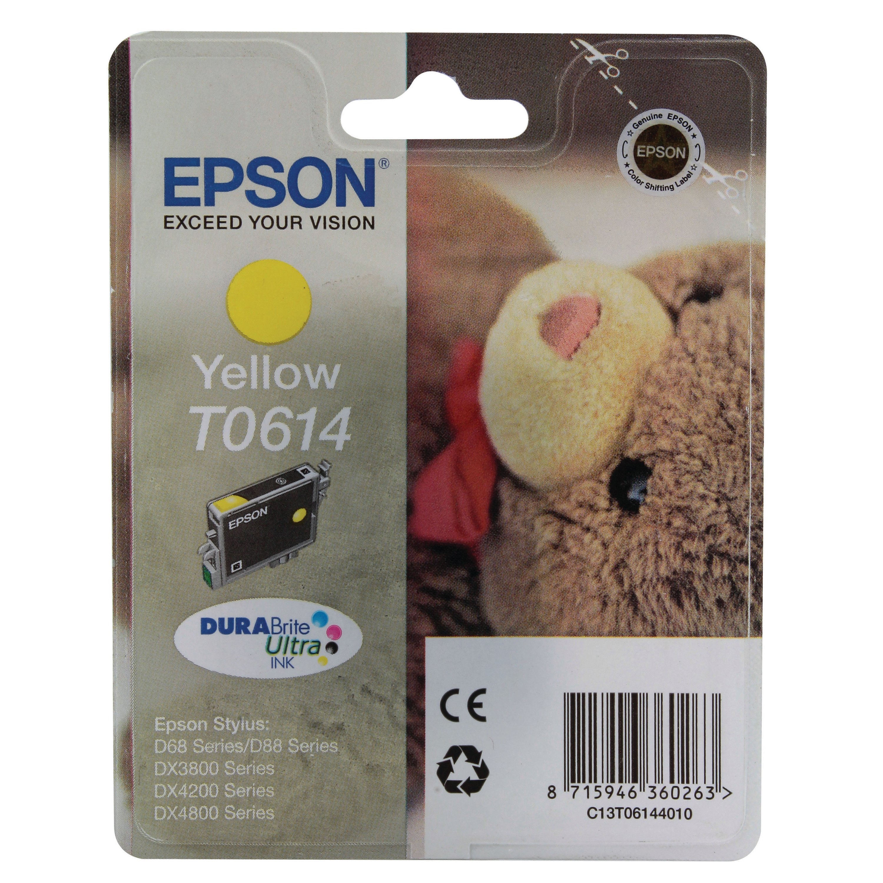 Image of Epson T0614 Ink DURABrite Ultra Teddy Bear Yellow C13T06144010