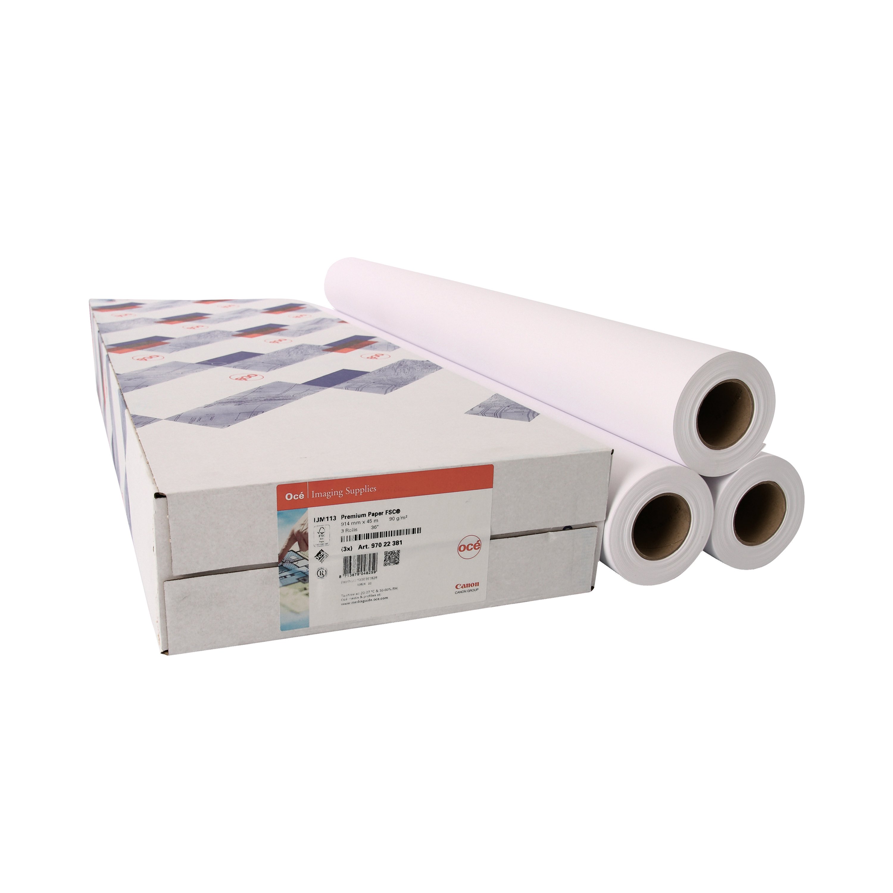 Image of Canon Coated Premium Inkjet Paper Rolls 914mmx45m (Pack of 3) 97003449
