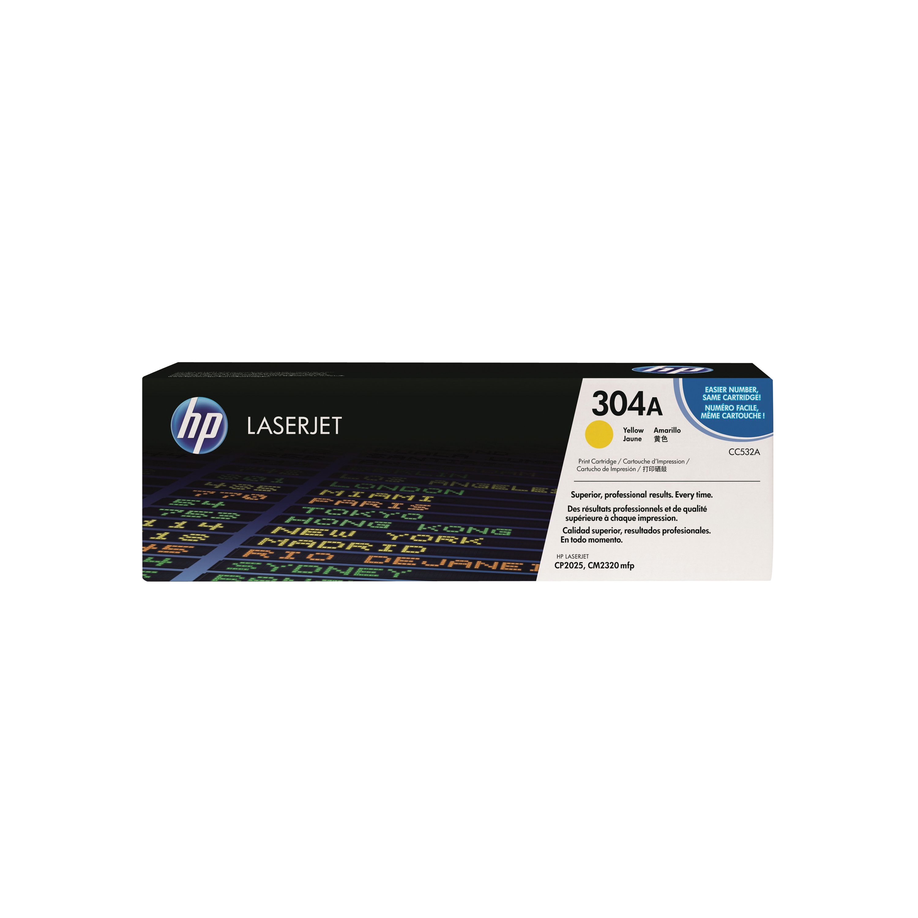 Image of HP 304A Original LaserJet Toner Cartridge Yellow CC532A