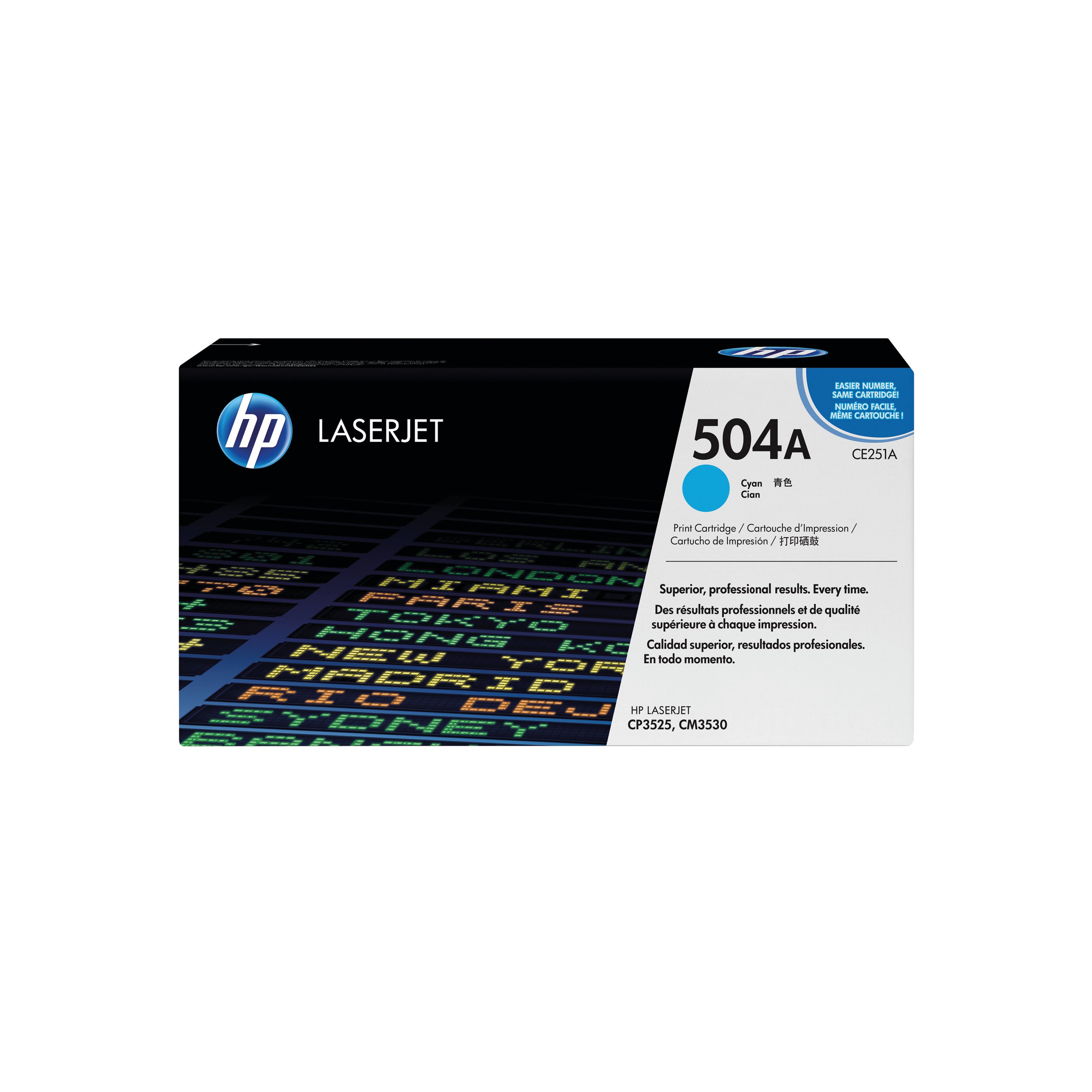 Image of HP 504A Original LaserJet Toner Cartridge Cyan CE251A