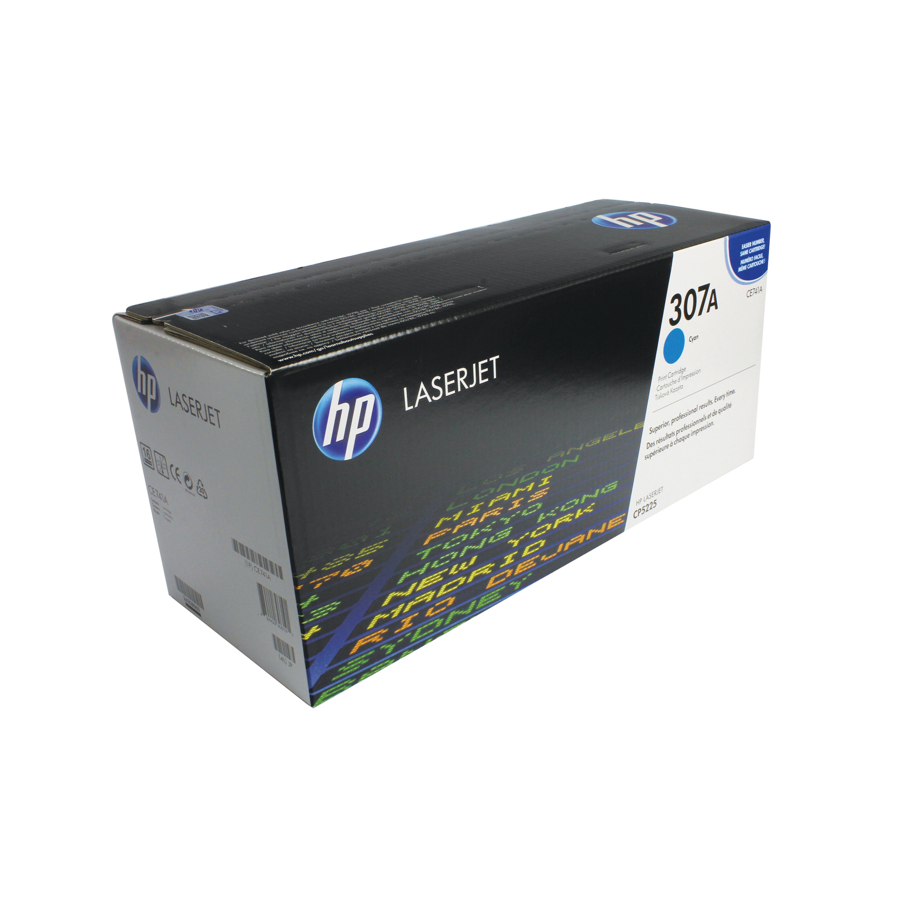 Image of HP 307A Original LaserJet Toner Cartridge Cyan CE741A