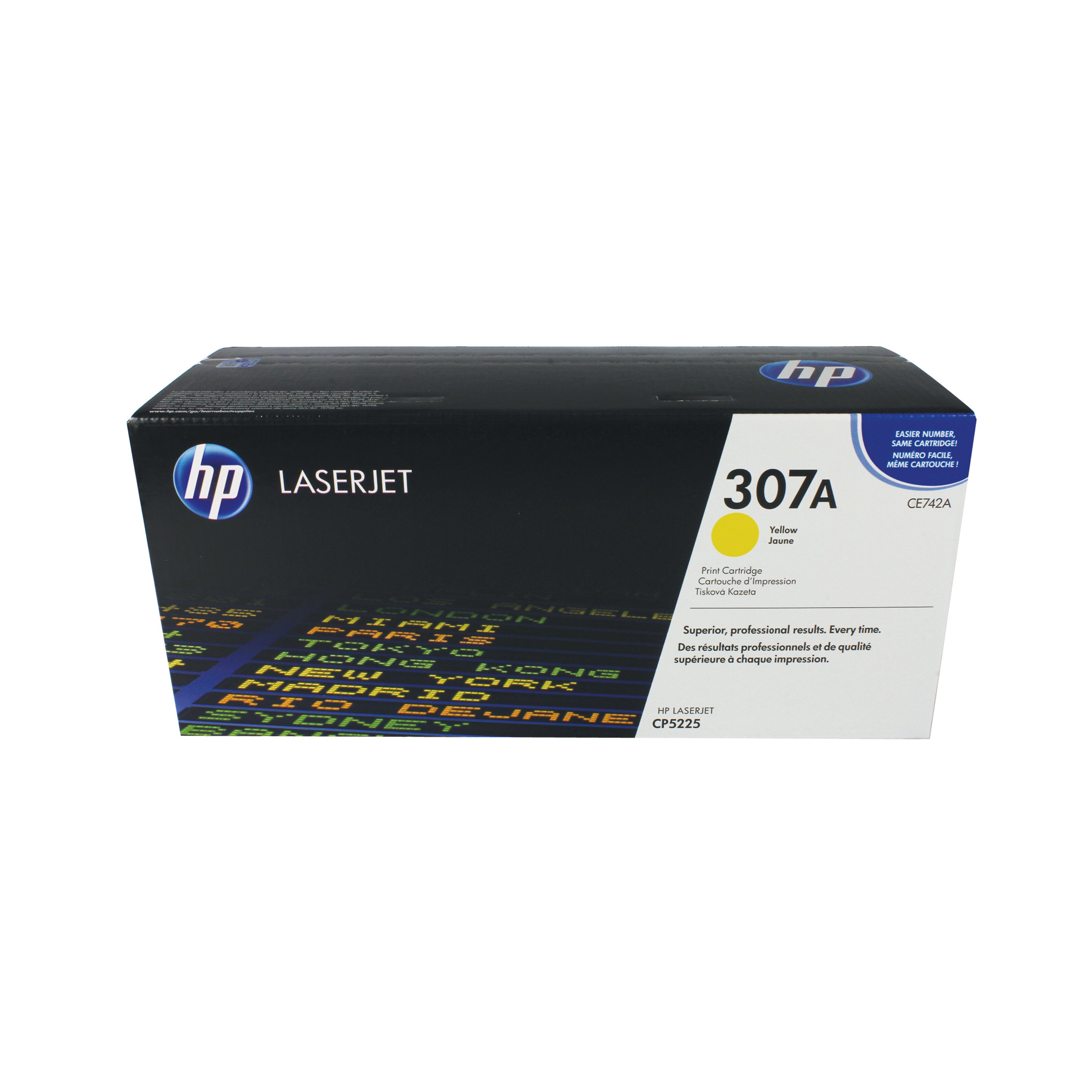 Image of HP 307A Original LaserJet Toner Cartridge Yellow CE742A