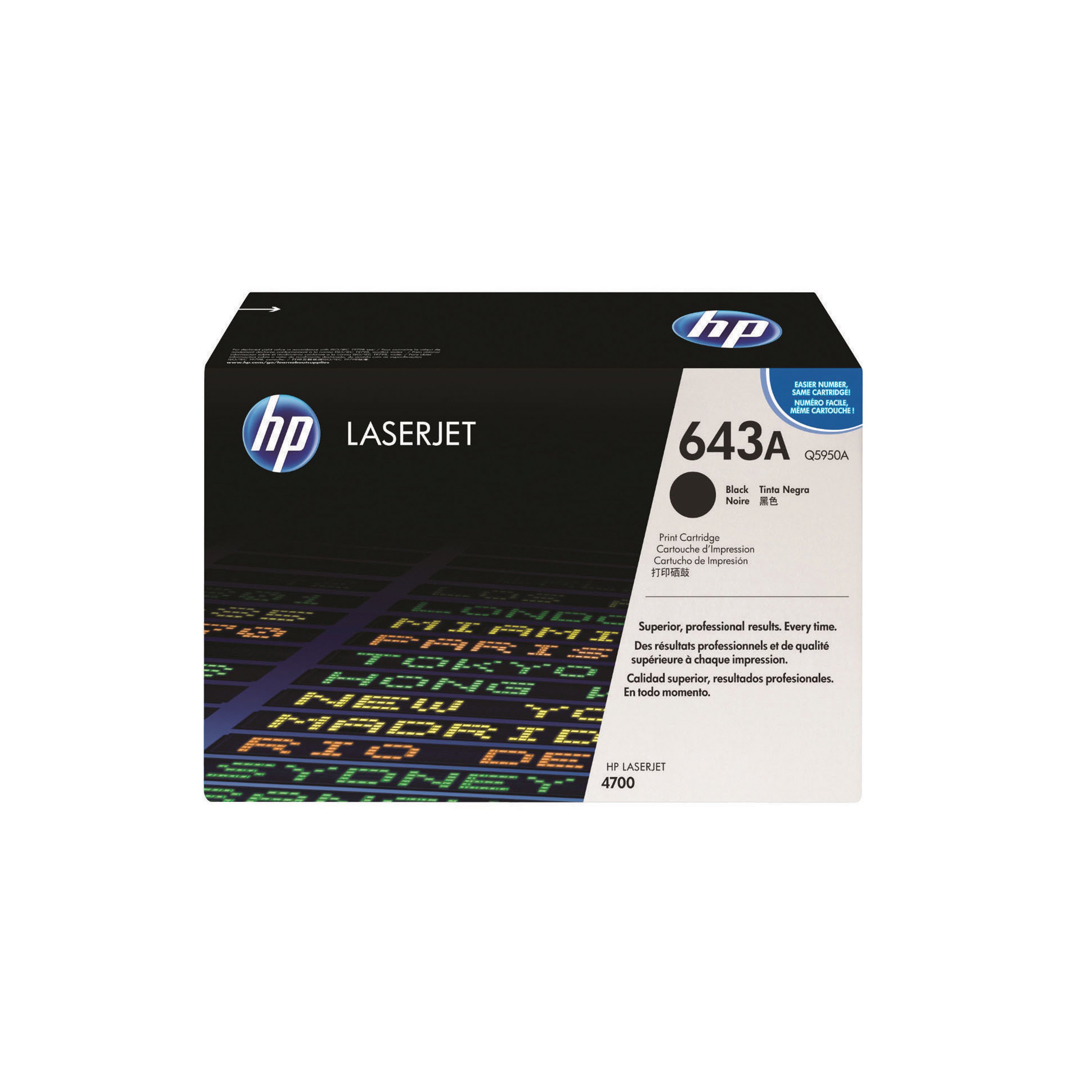 Image of HP 643A Original LaserJet Toner Cartridge Black Q5950A