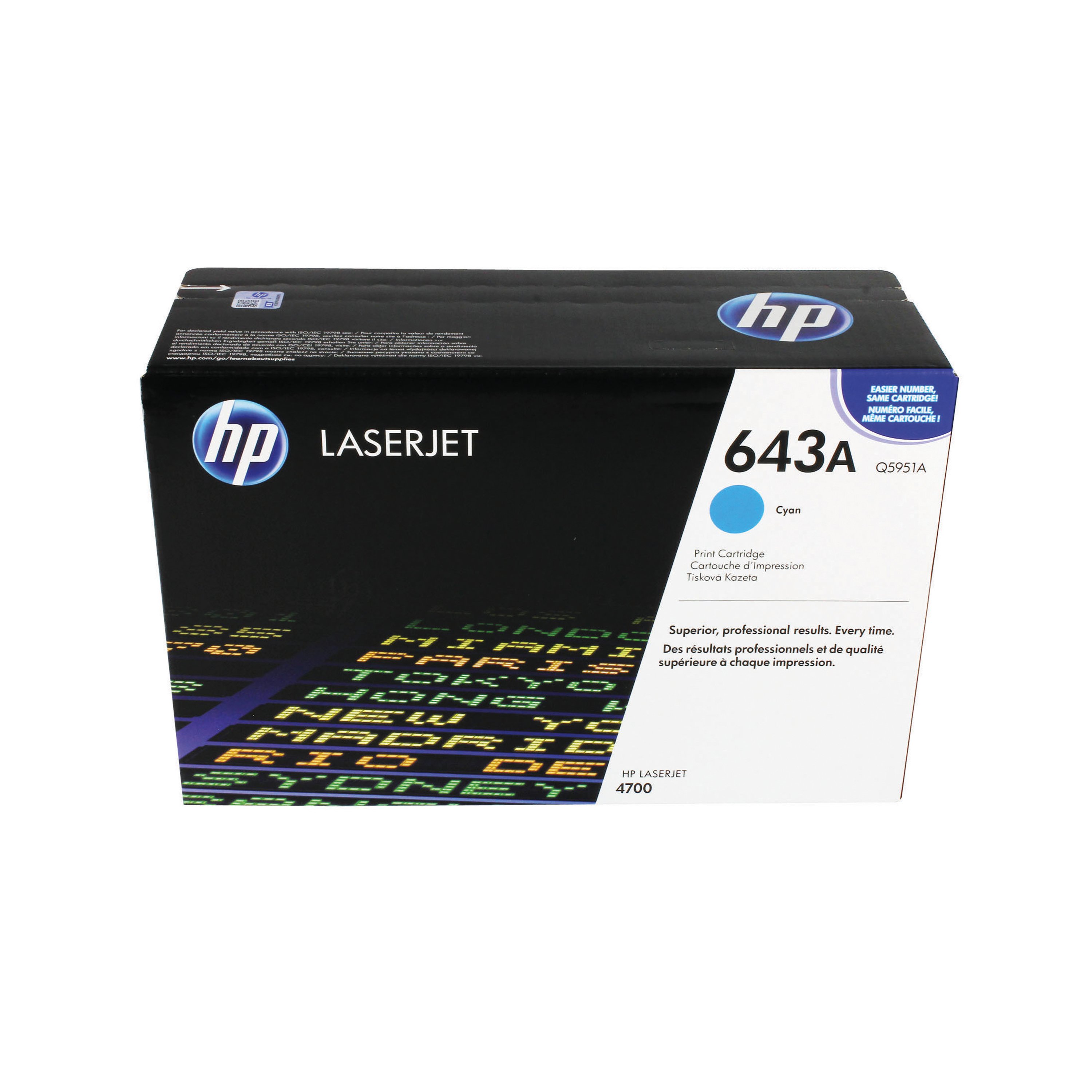 Image of HP 643A Original LaserJet Toner Cartridge Cyan Q5951A