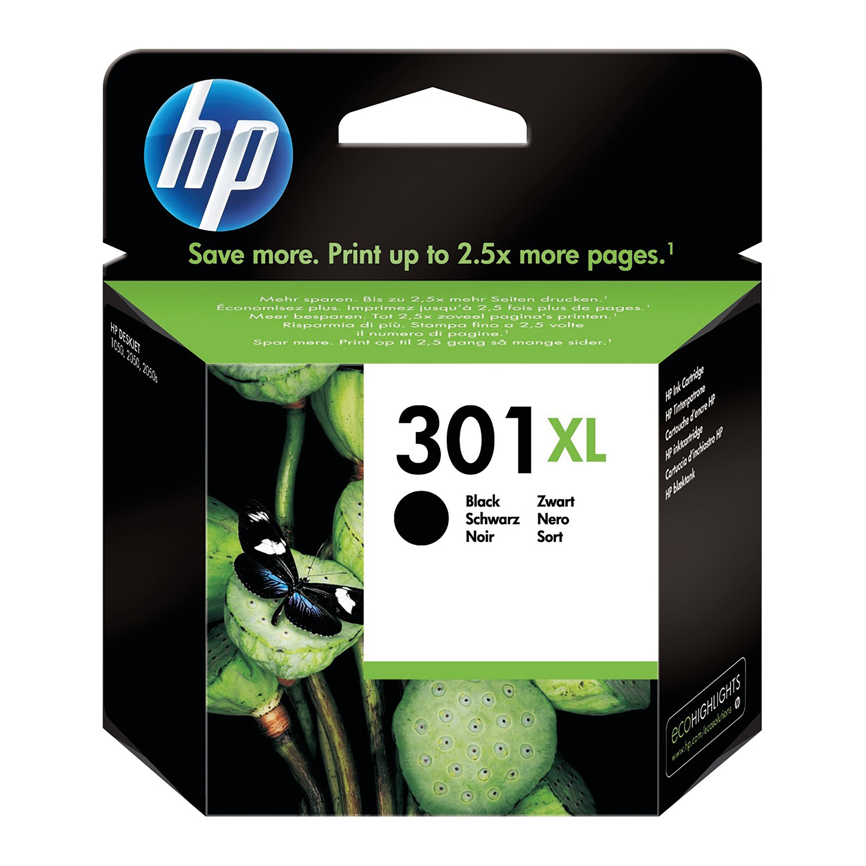 Image of HP 301XL Original Ink Cartridge High Yield Black CH563EE