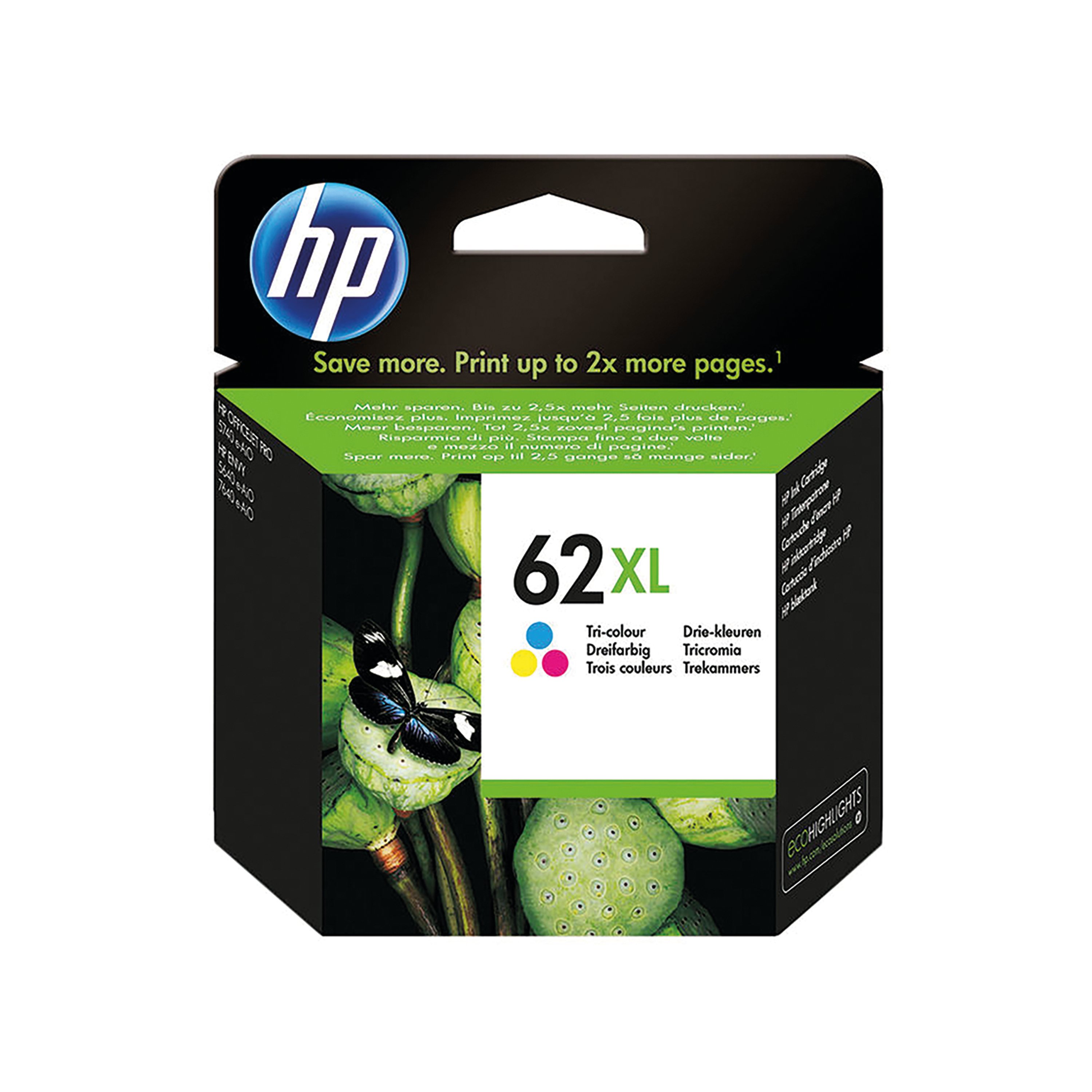 Image of HP 62XL Original Ink Cartridge High Yield Tri-color C2P07AE