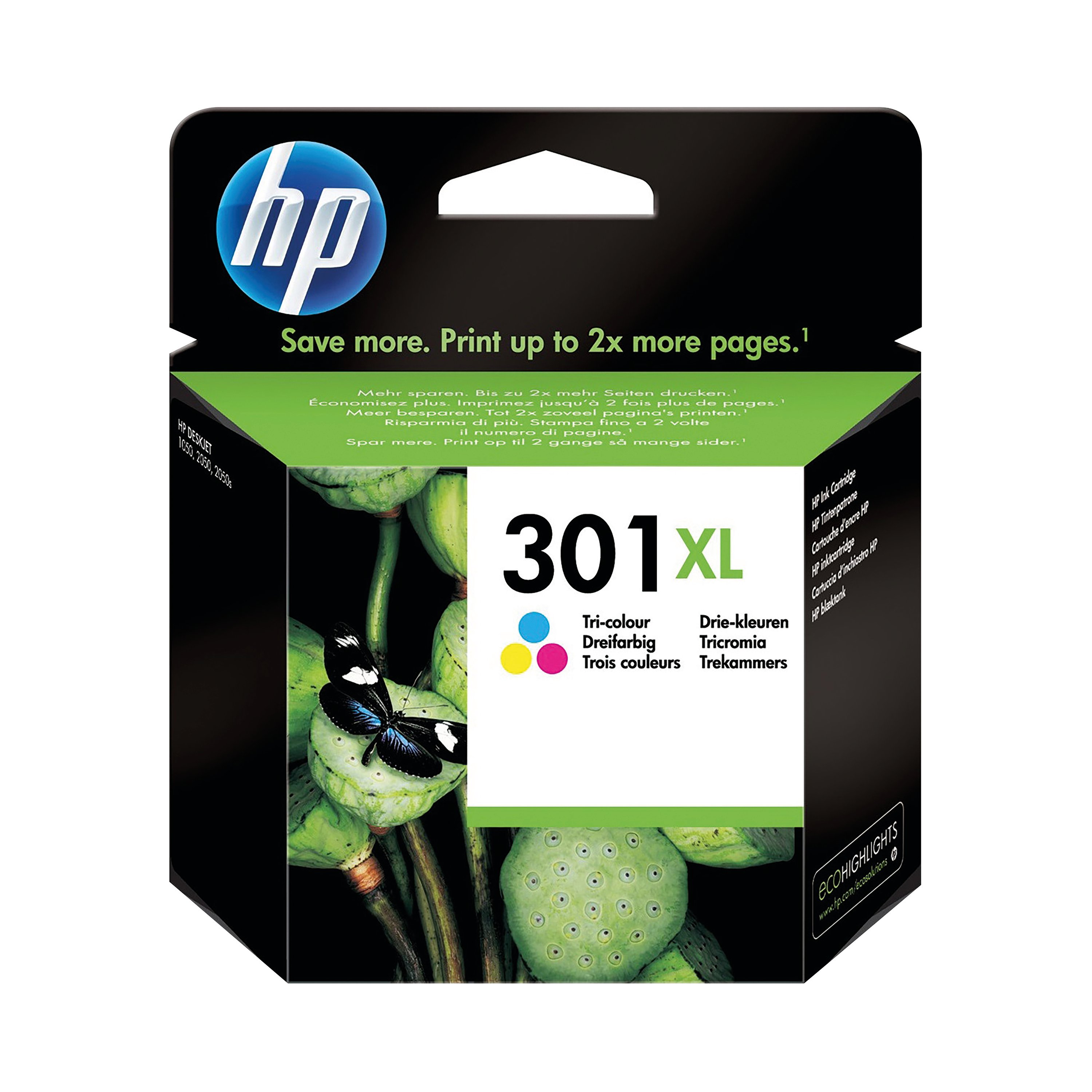 Image of HP 301XL Original Ink Cartridge High Yield Tri-color CH564EE