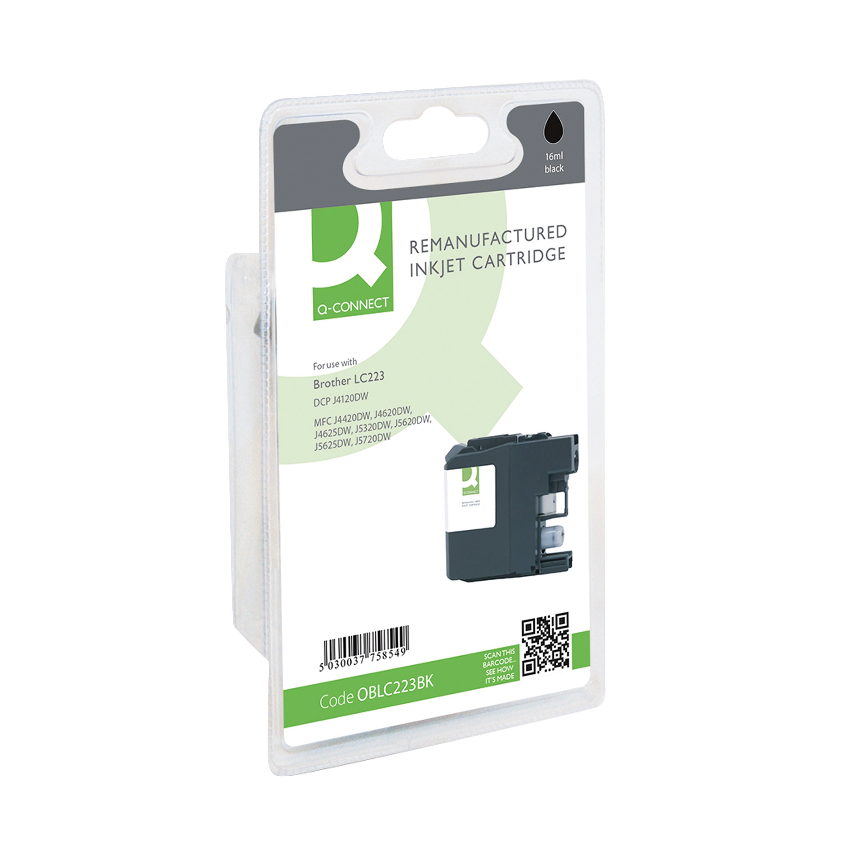 Image of Q-Connect Brother LC223BK Compatible Inkjet Cartridge Black LC223BK-COMP