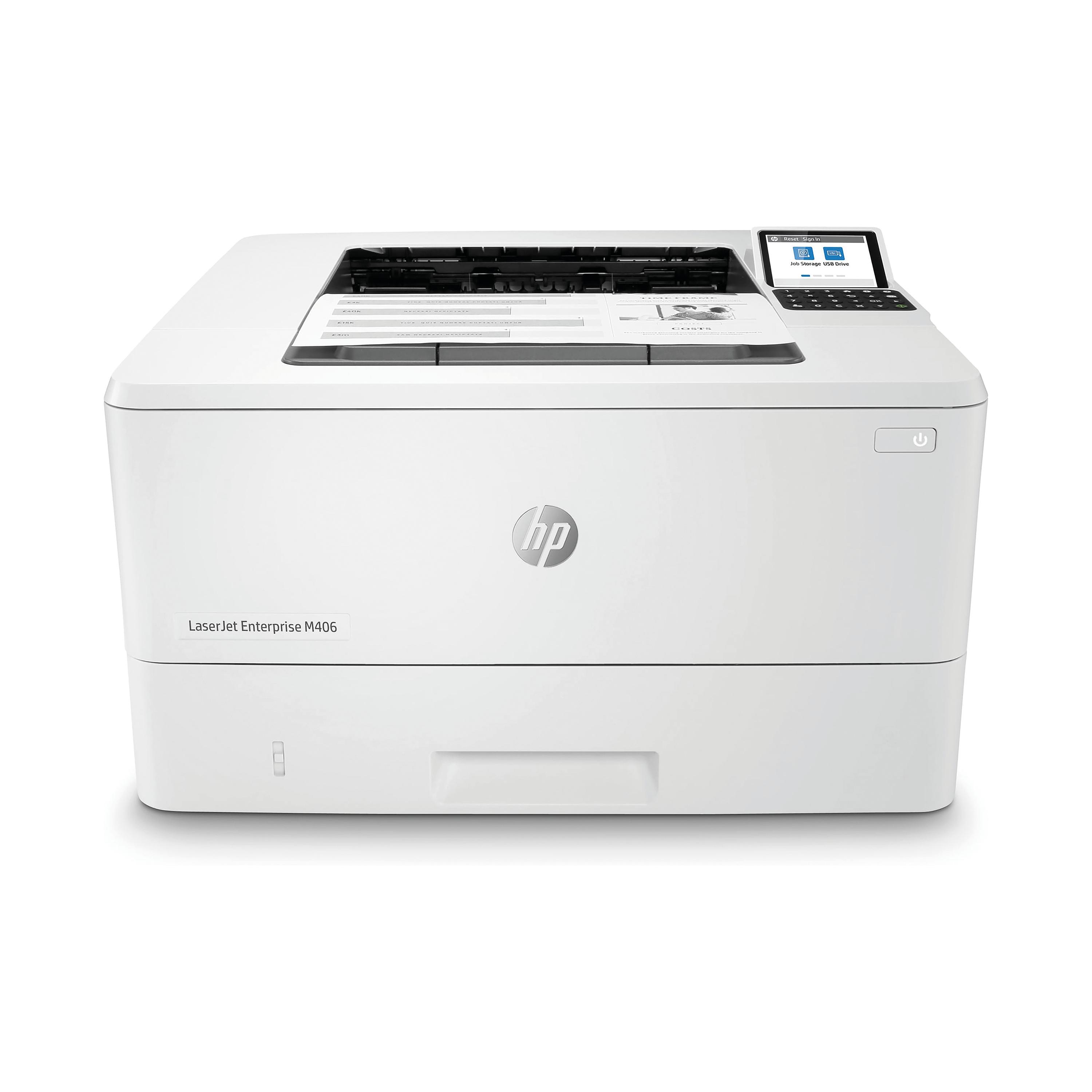 Image of HP LaserJet Enterprise M406dn Mono Laser Printer 3PZ15A#B19