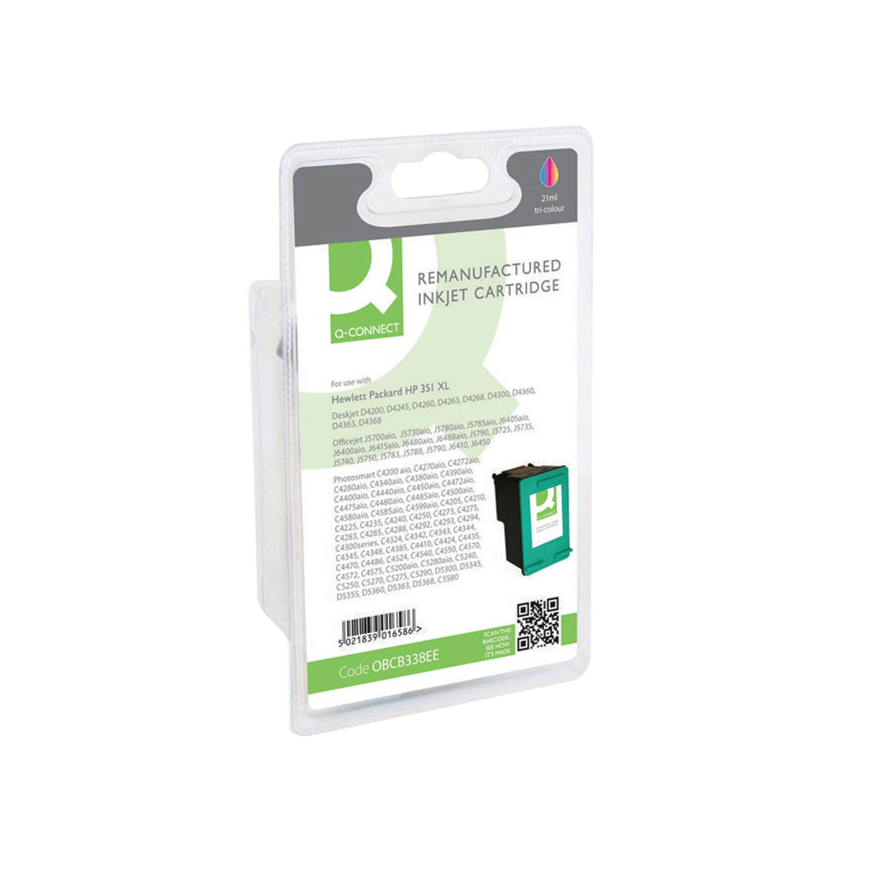 Image of Q-Connect Remanufactured Inkjet Cartridge Tri-colour For HP CB338EE CB338EE-COMP