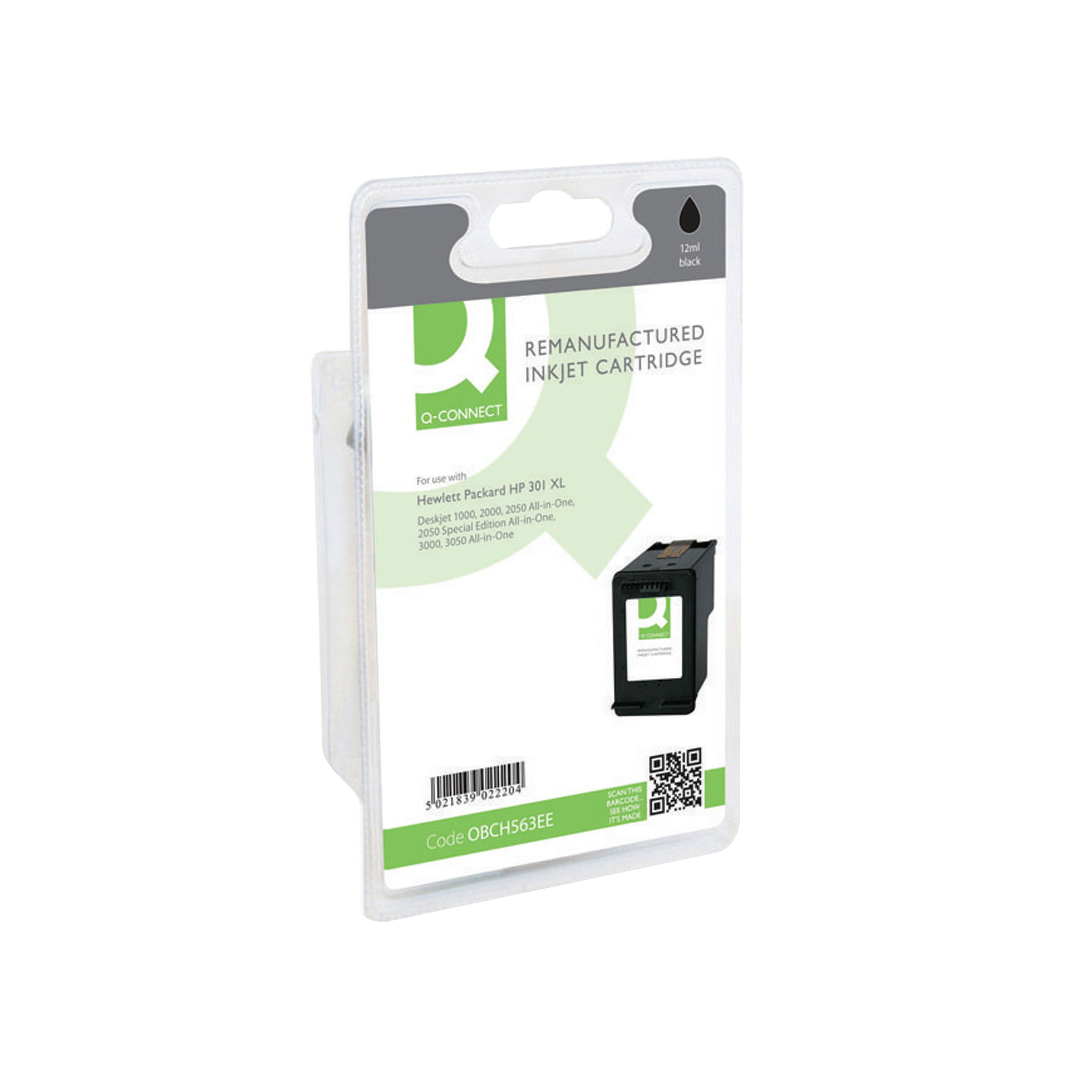 Image of Q-Connect Remanufactured Inkjet Cartridge Black For HP CH563EE CH563EE-COMP