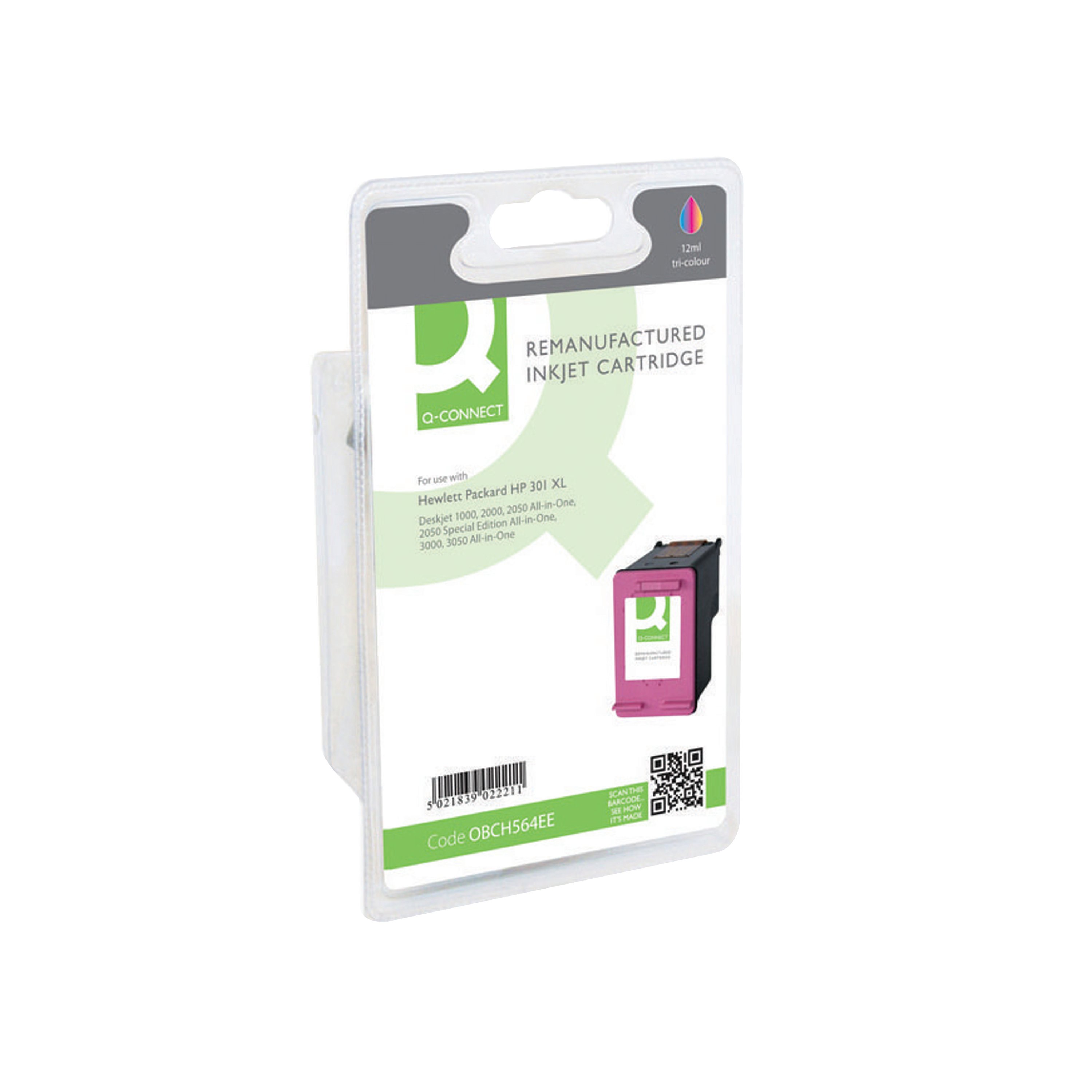 Image of Q-Connect Remanufactured Inkjet Cartridge Tri-colour For HP CH564EE CH564EE-COMP