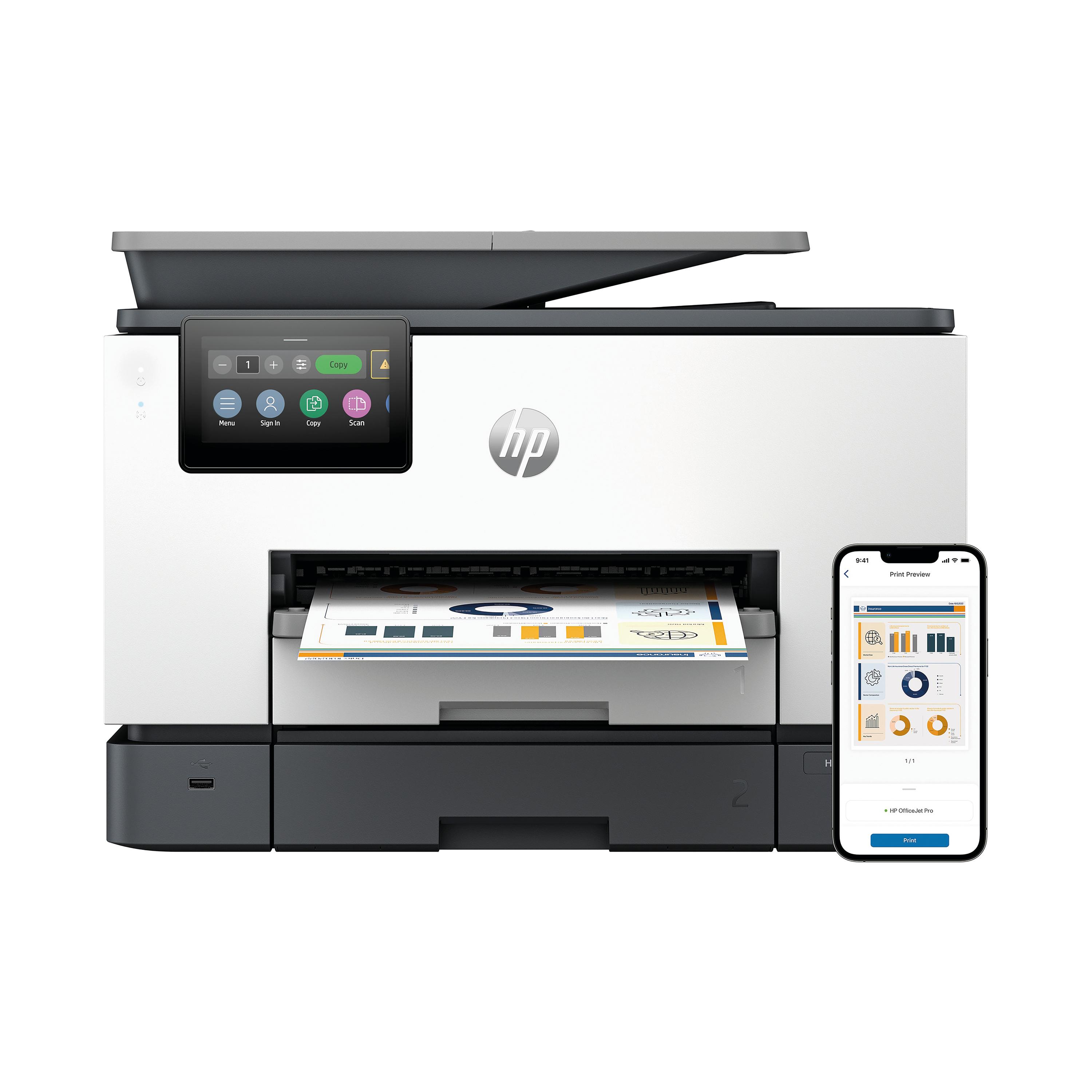 Image of HP OfficeJet Pro 9130b A4 4-in-1 Wireless Colour Inkjet Printer 4U561B#687