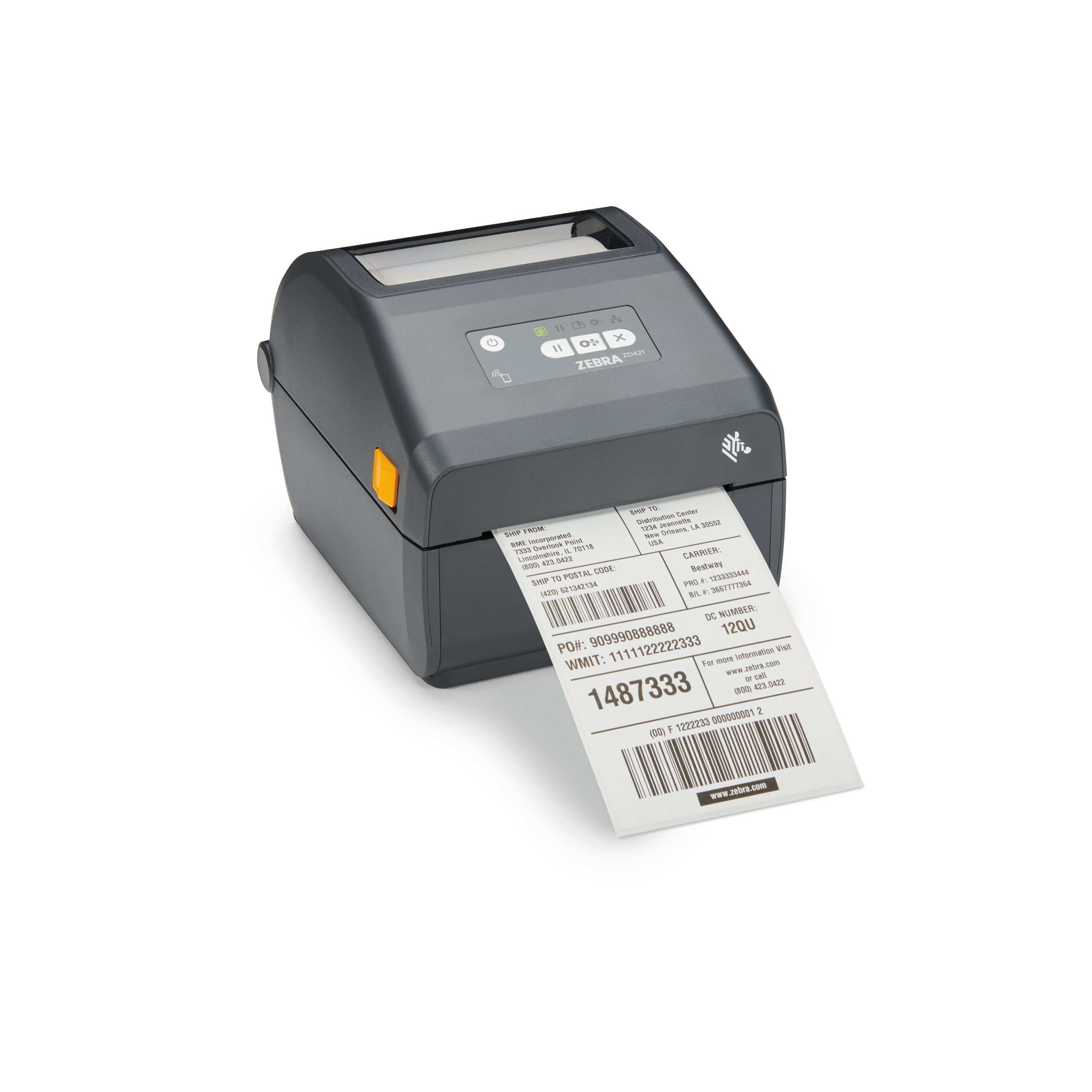 Image of Zebra ZD421T Label Printer RTC USB Bluetooth BLE Grey ZD4A042-30EM00EZ