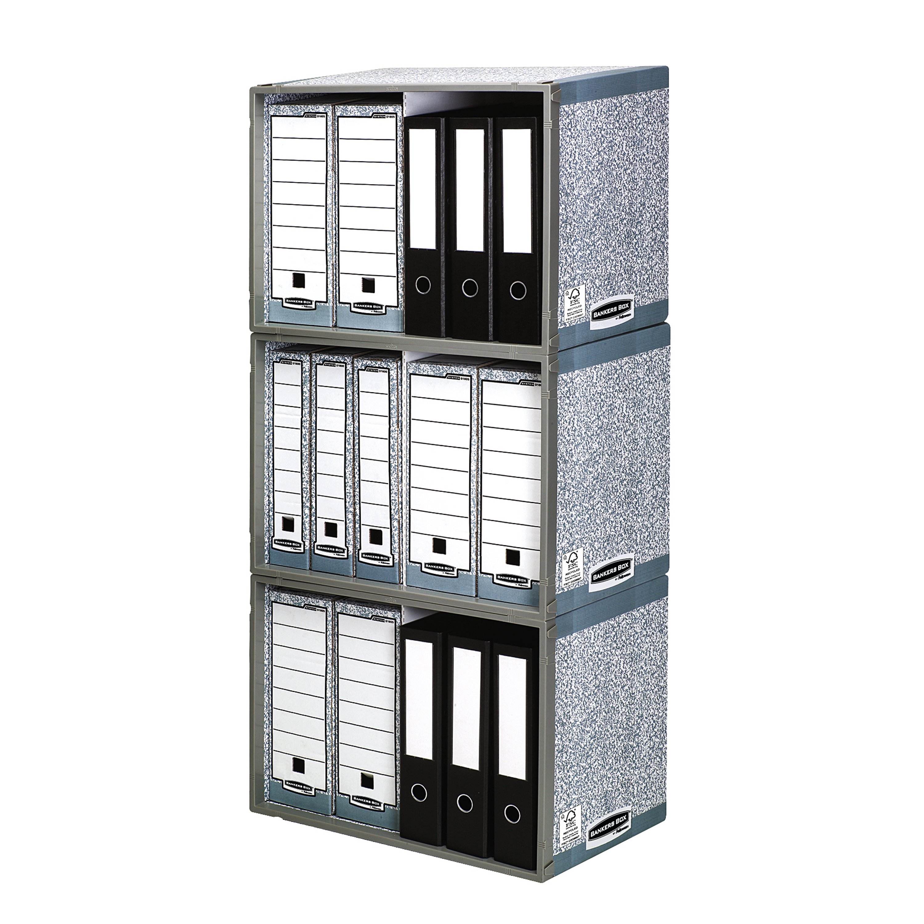 Bankers Box System Stax File Heavy Duty Storage Unit Grey (Pack of 5) 01850