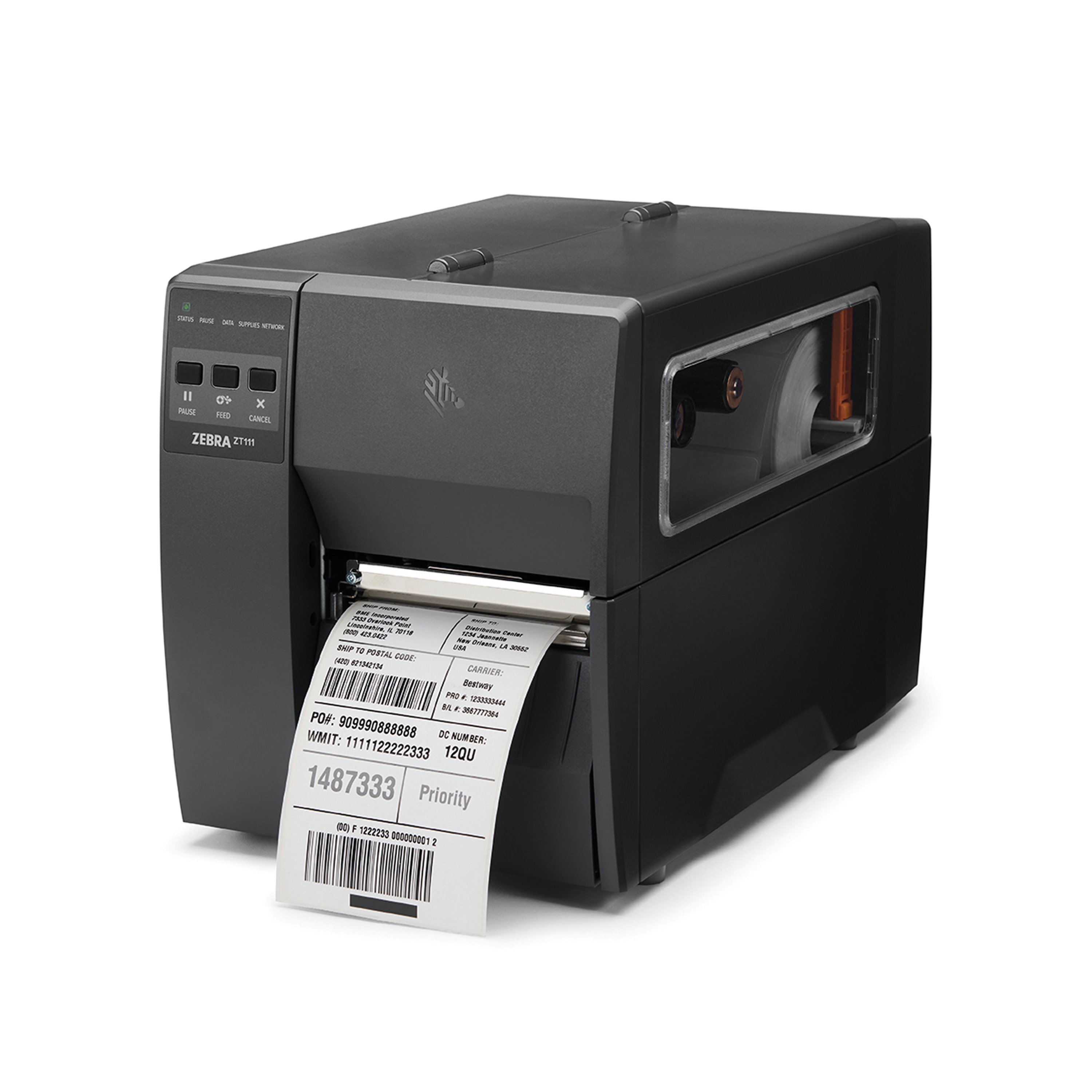 Image of Zebra ZT111 Label Printer EPL/EPLII/ZPL/ZPLII USB RS232 Bluetooth Ethernet Black ZT11142-D0E000FZ