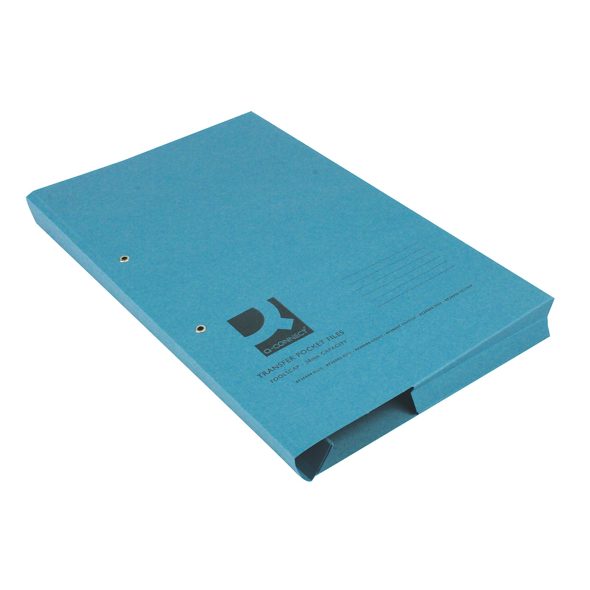 Transfer Pocket File Q-Connect Transfer Pocket File 38mm Capacity Foolscap Blue (Pack of 25 ...