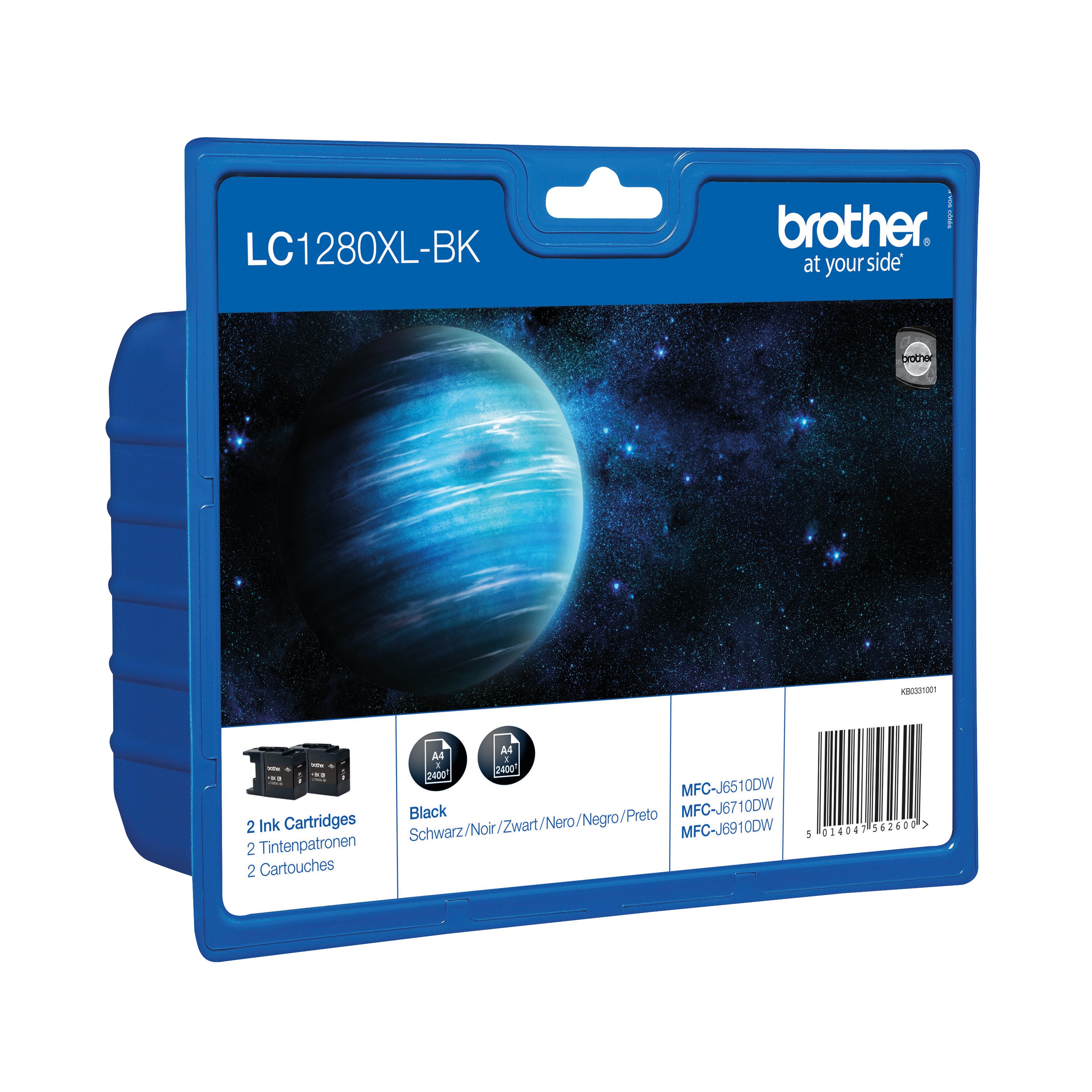 Image of Brother LC1280XLBK Inkjet Cartridge HY Black Twinpack LC1280XLBKBP2