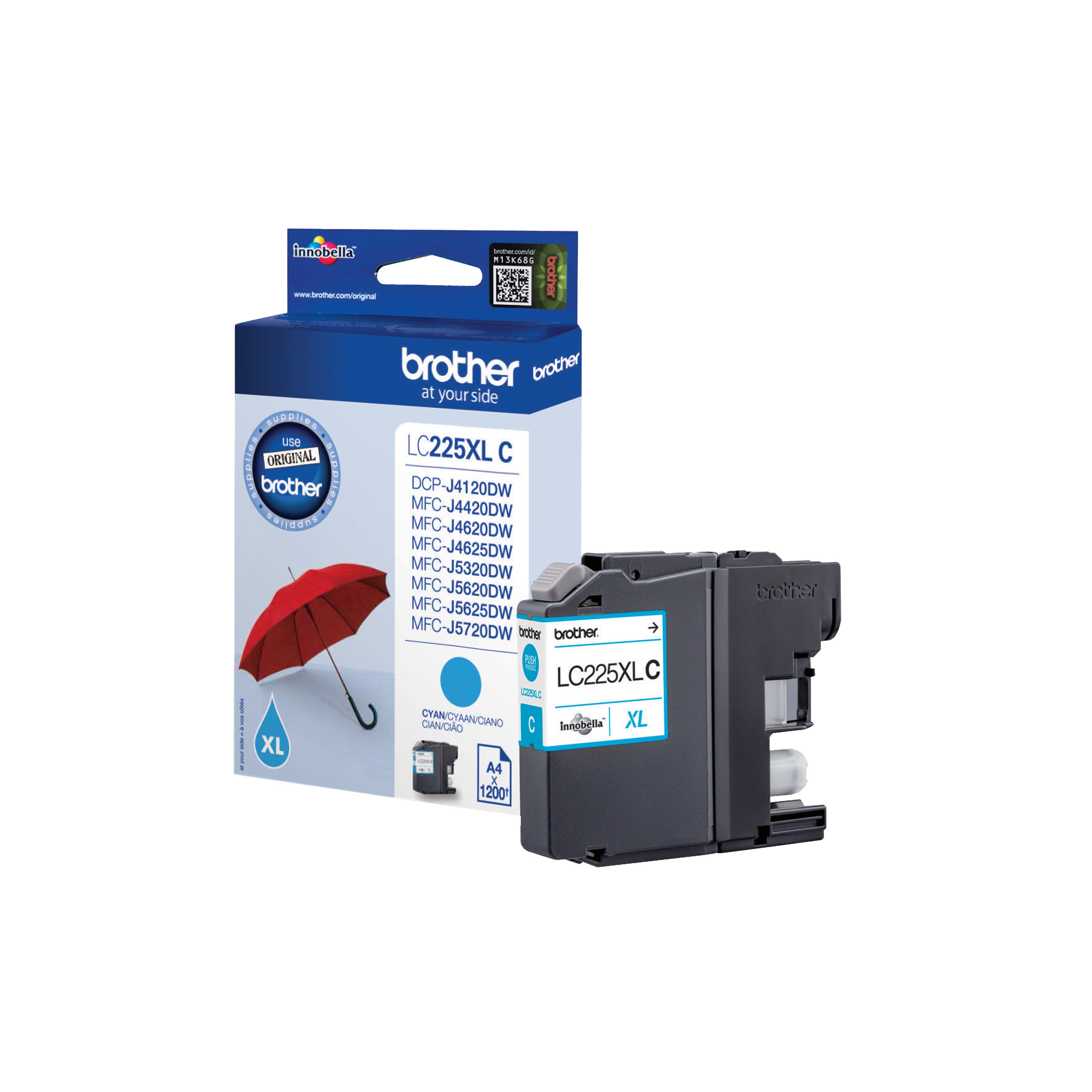 Image of Brother LC225XLC Inkjet Cartridge High Yield Cyan LC225XLC