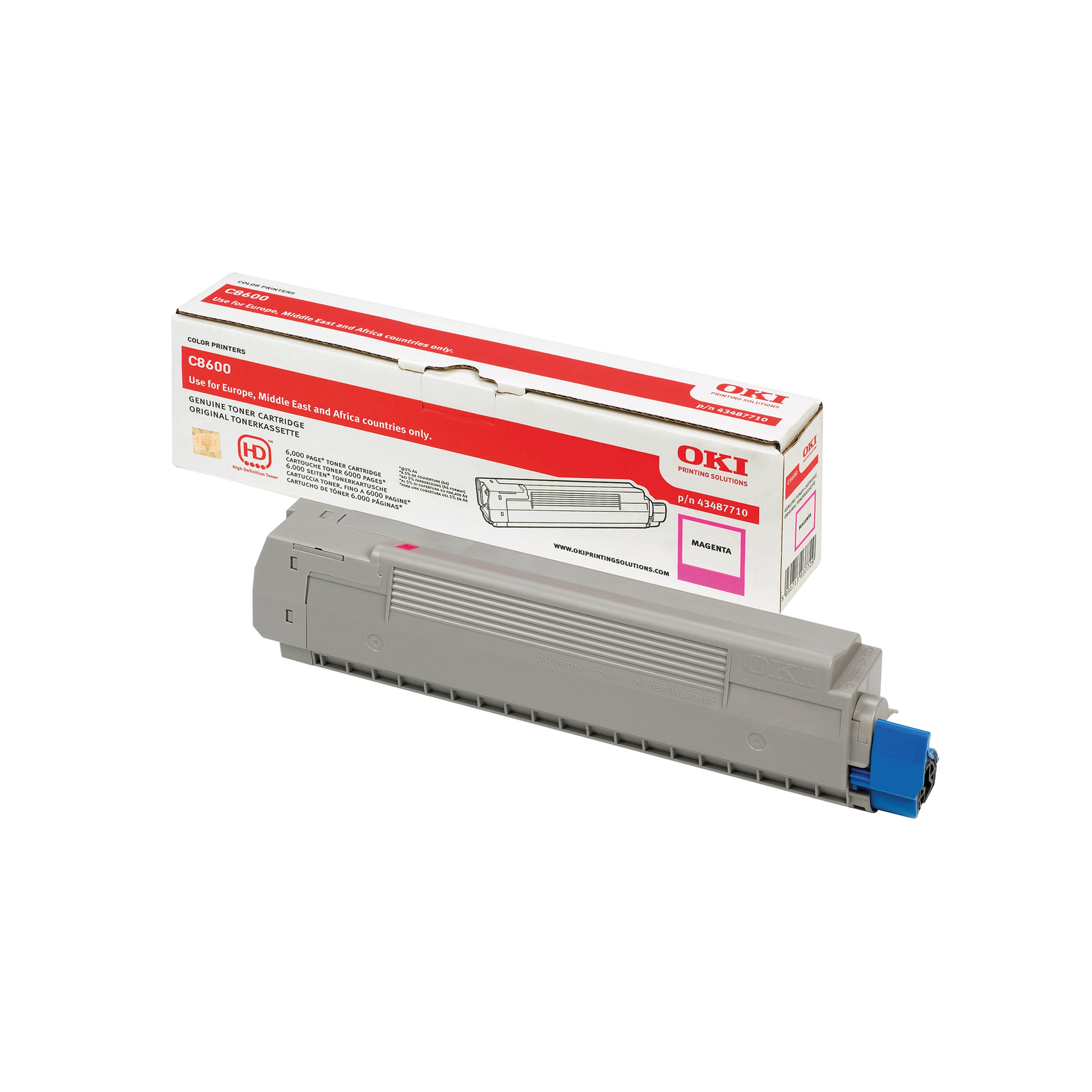 Image of Oki C8600/8800 6K Toner Cartridge Magenta 43487710