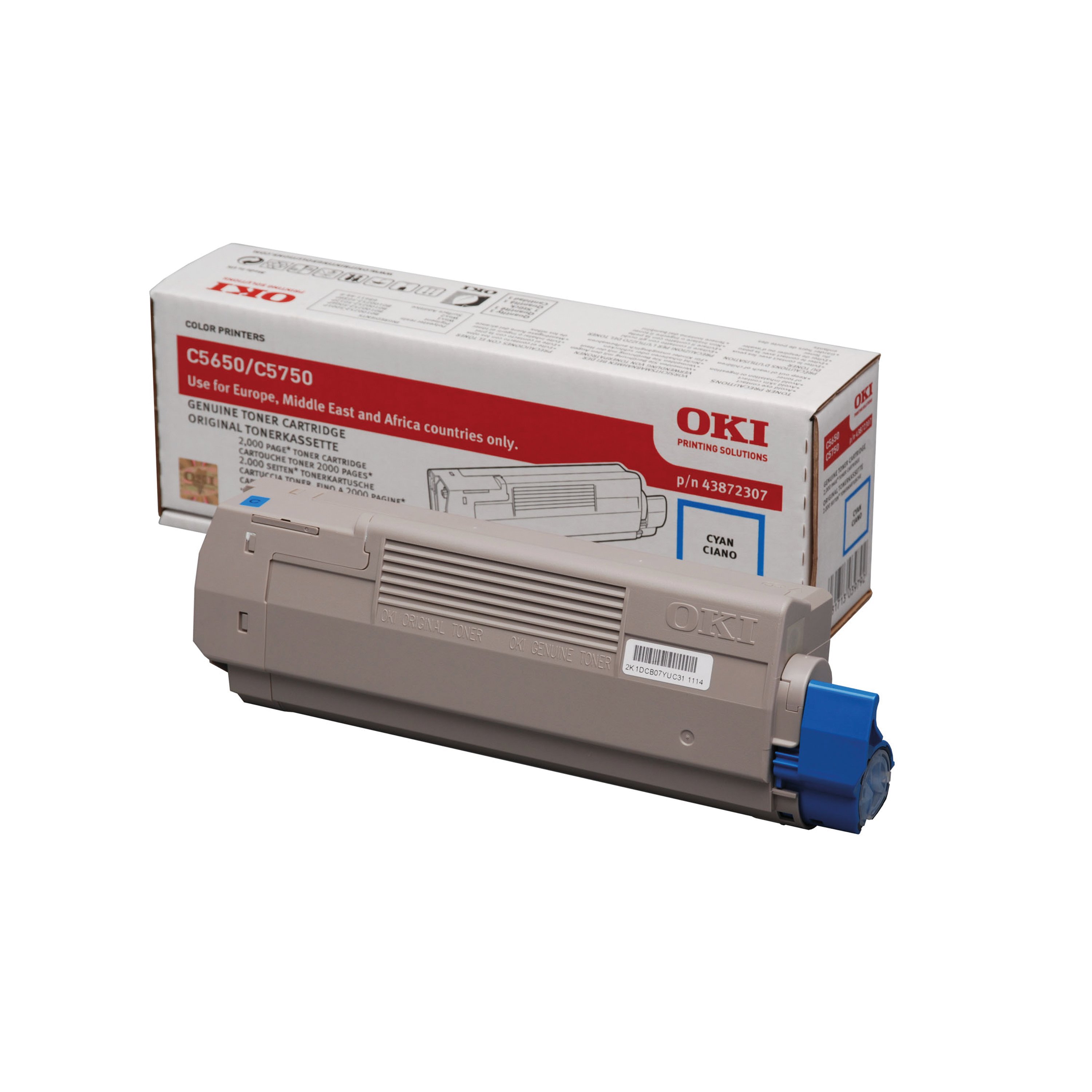 Image of Oki C5650 2K Toner Cartridge Cyan 43872307