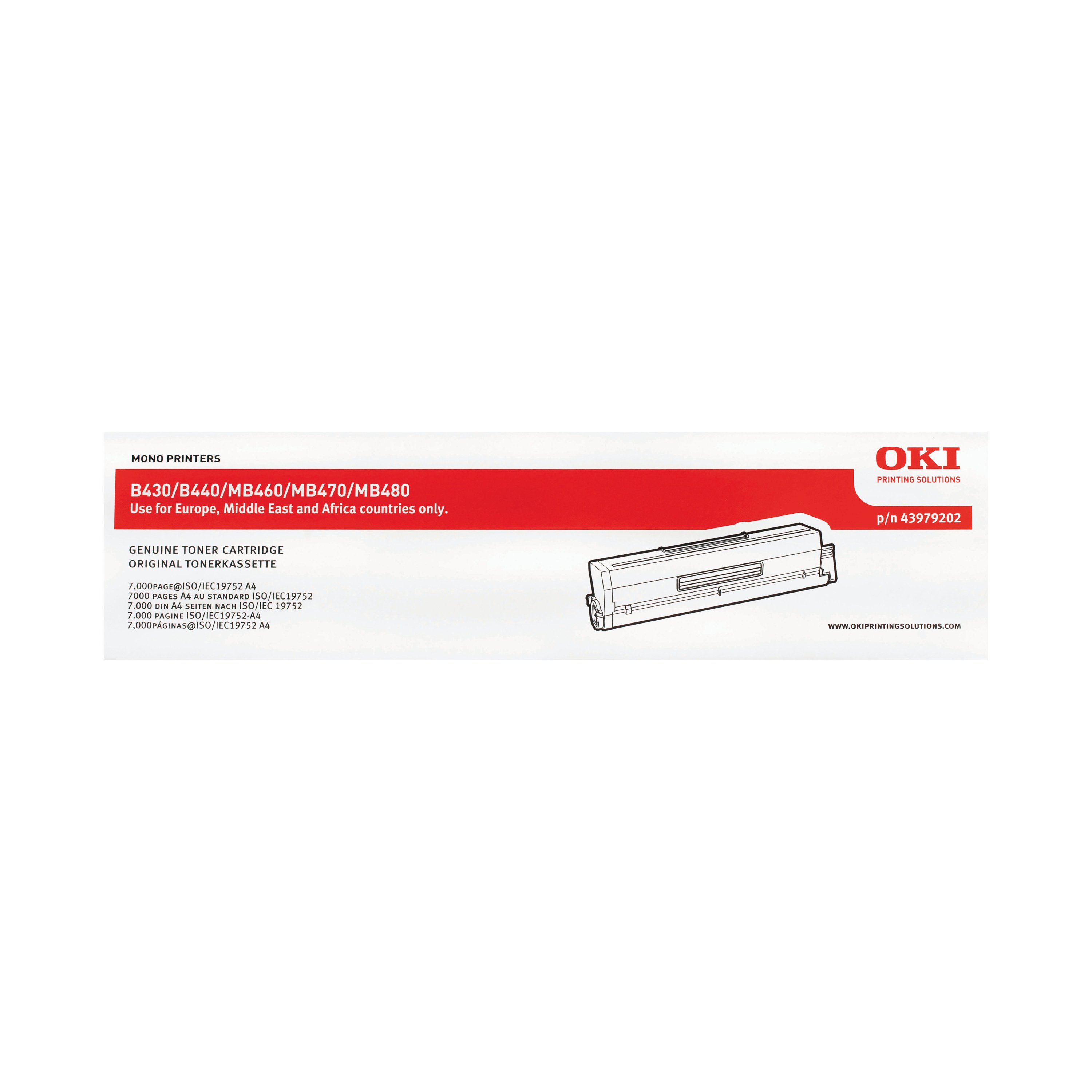 Image of Oki B430 3.5K Toner Cartridge Black 43979202