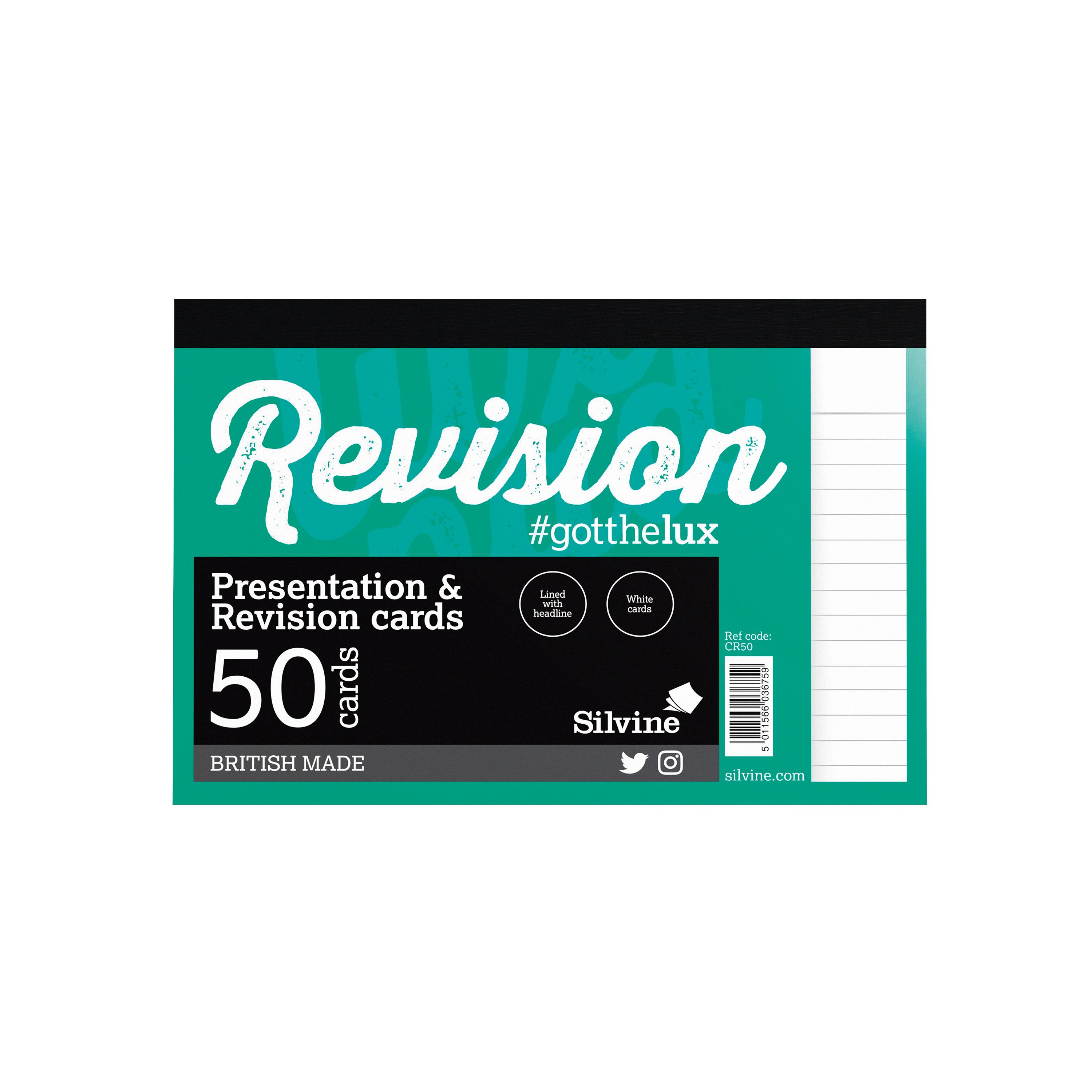 Revision Notepad Silvine Revision Card Notepad 50 Card White Pack of 1000 CR50