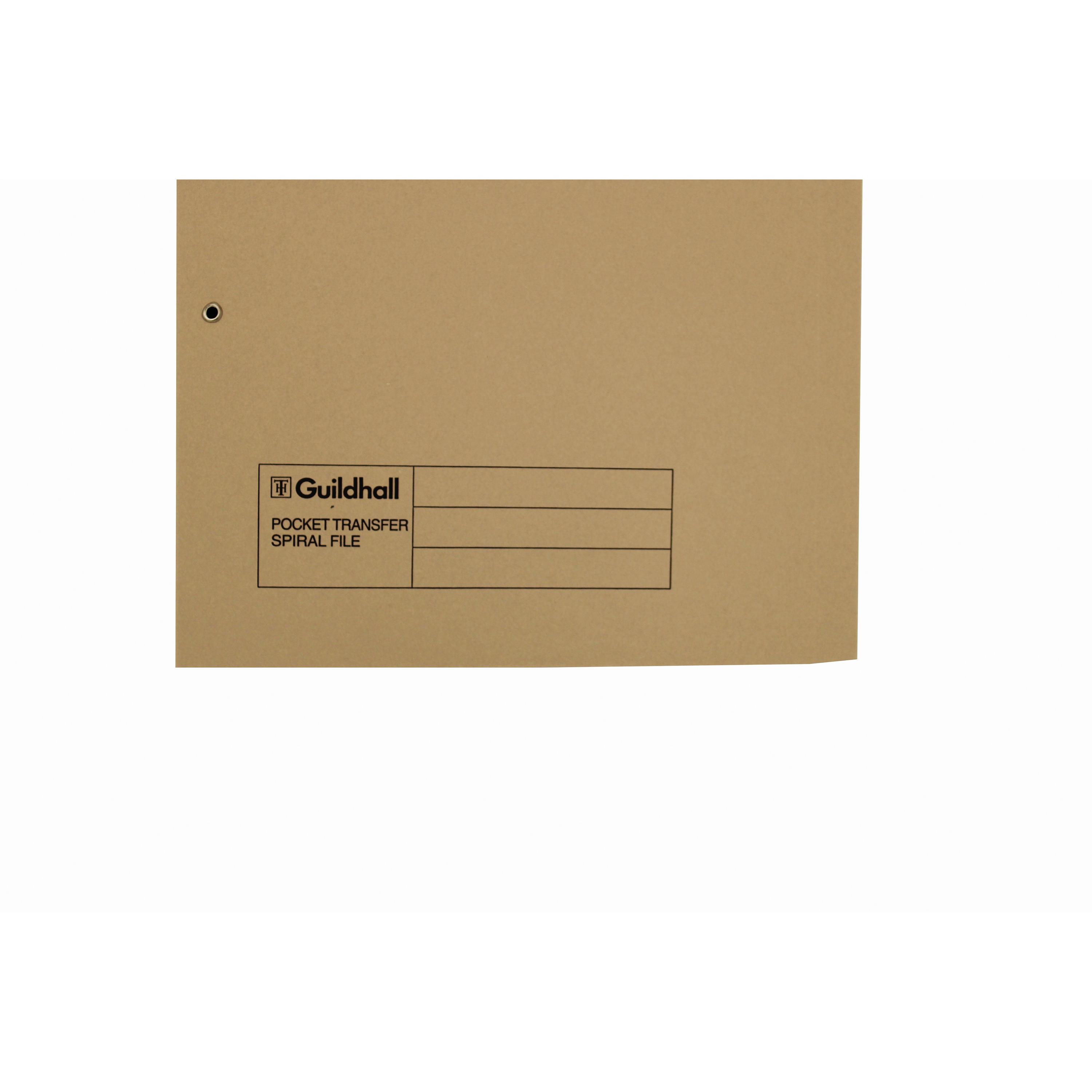 Exacompta Guildhall Transfer Spiral Pocket File 315gsm Foolscap Buff ...