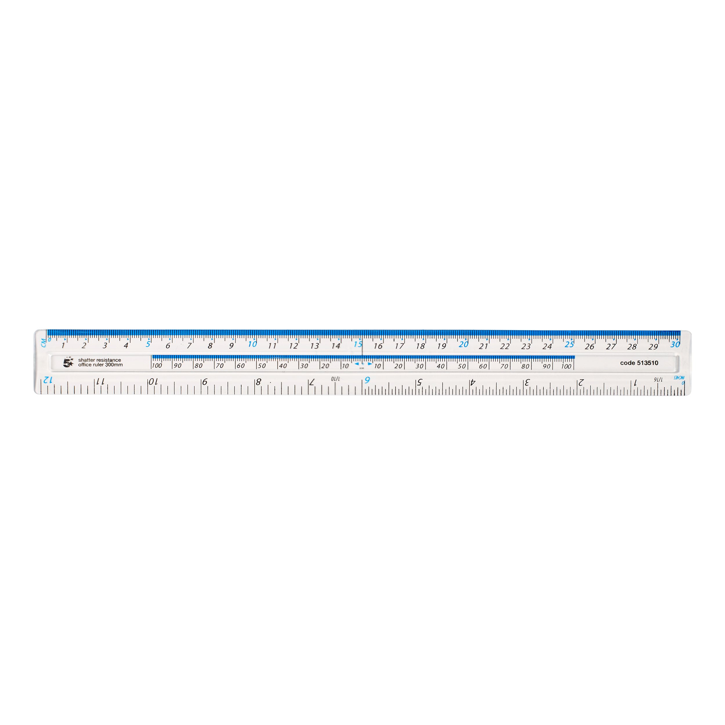 5 Star Ruler Plastic Shatter-resistant Metric and Imperial Markings ...