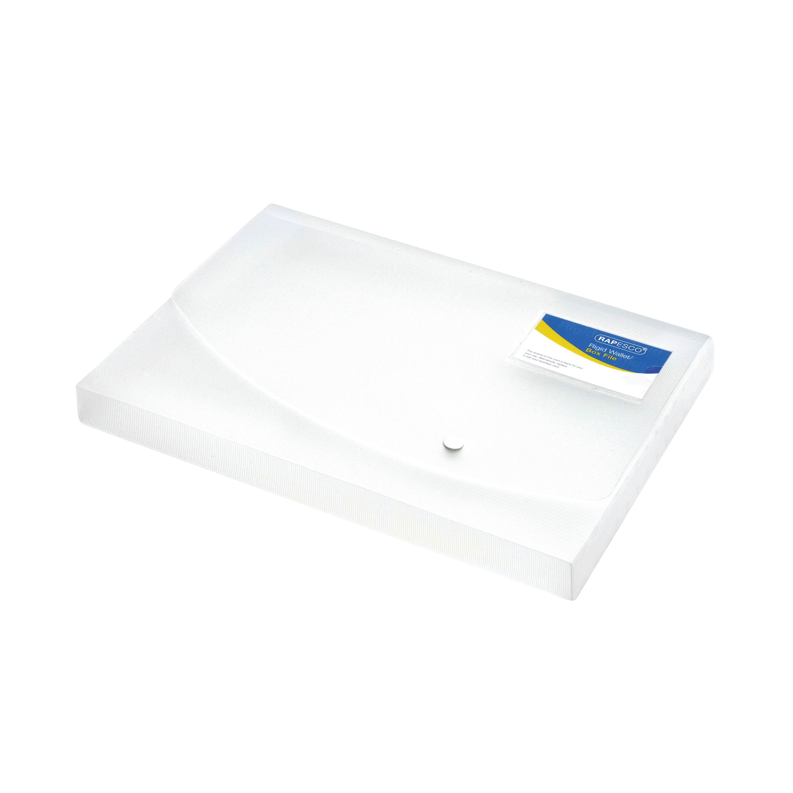 Rapesco Rigid Wallet Box File 25Mm Capacity 250 Sheets A4 Clear 0708