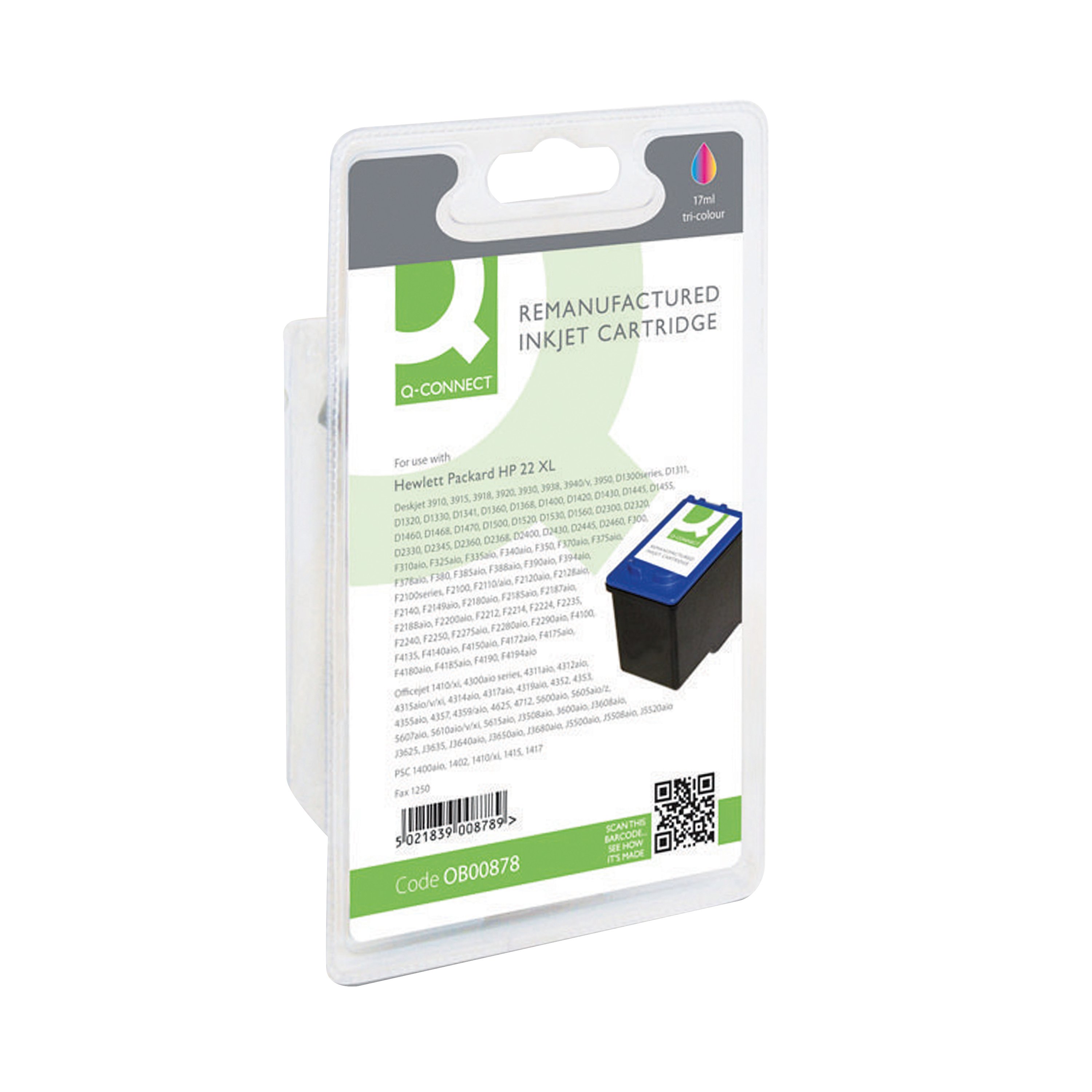 Image of Q-Connect Remanufactured Inkjet Cartridge Tri-colour For HP C9352AE C9352AE-COMP