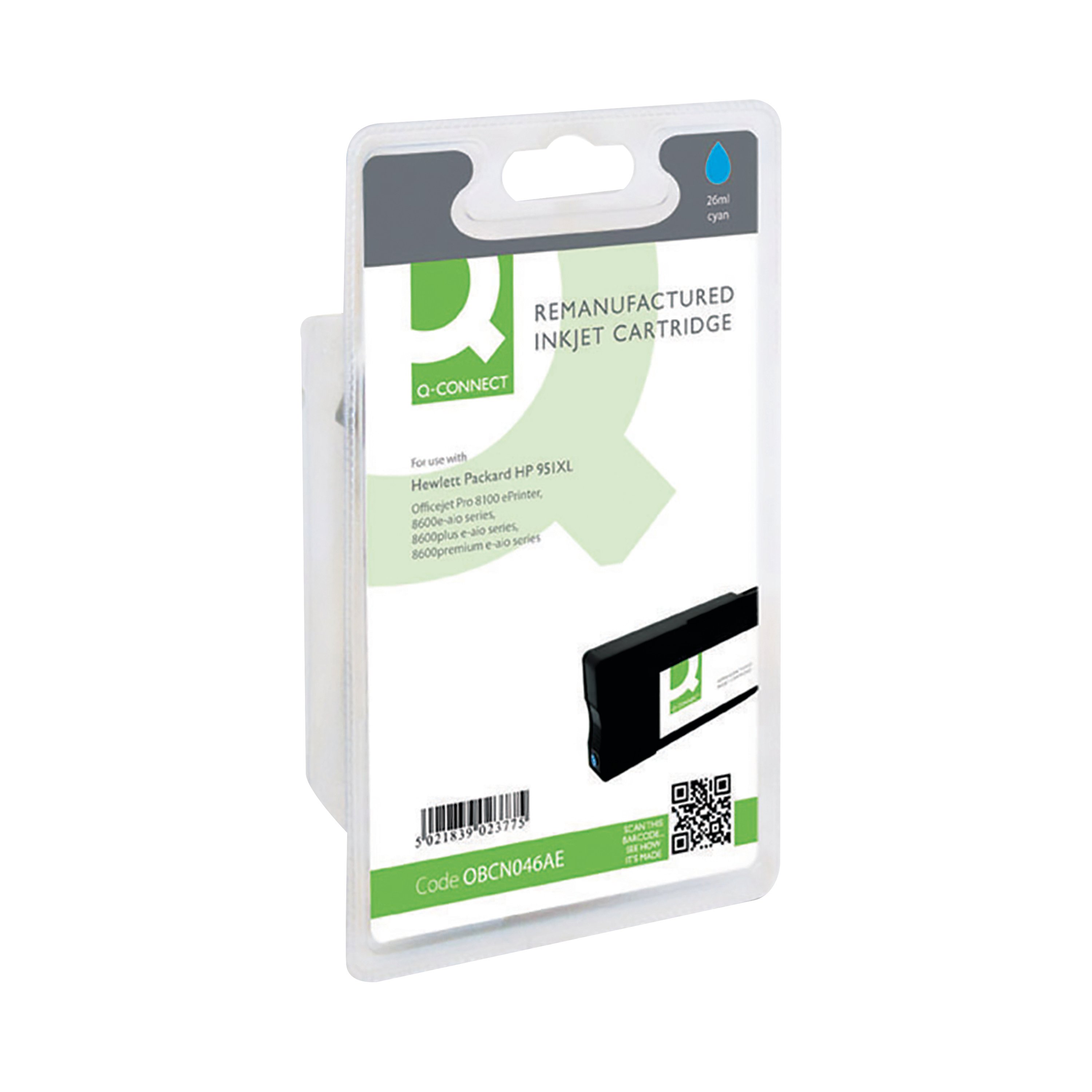 Image of Q-Connect Remanufactured Inkjet Cartridge Cyan For HP CN046AE CN046AE-COMP